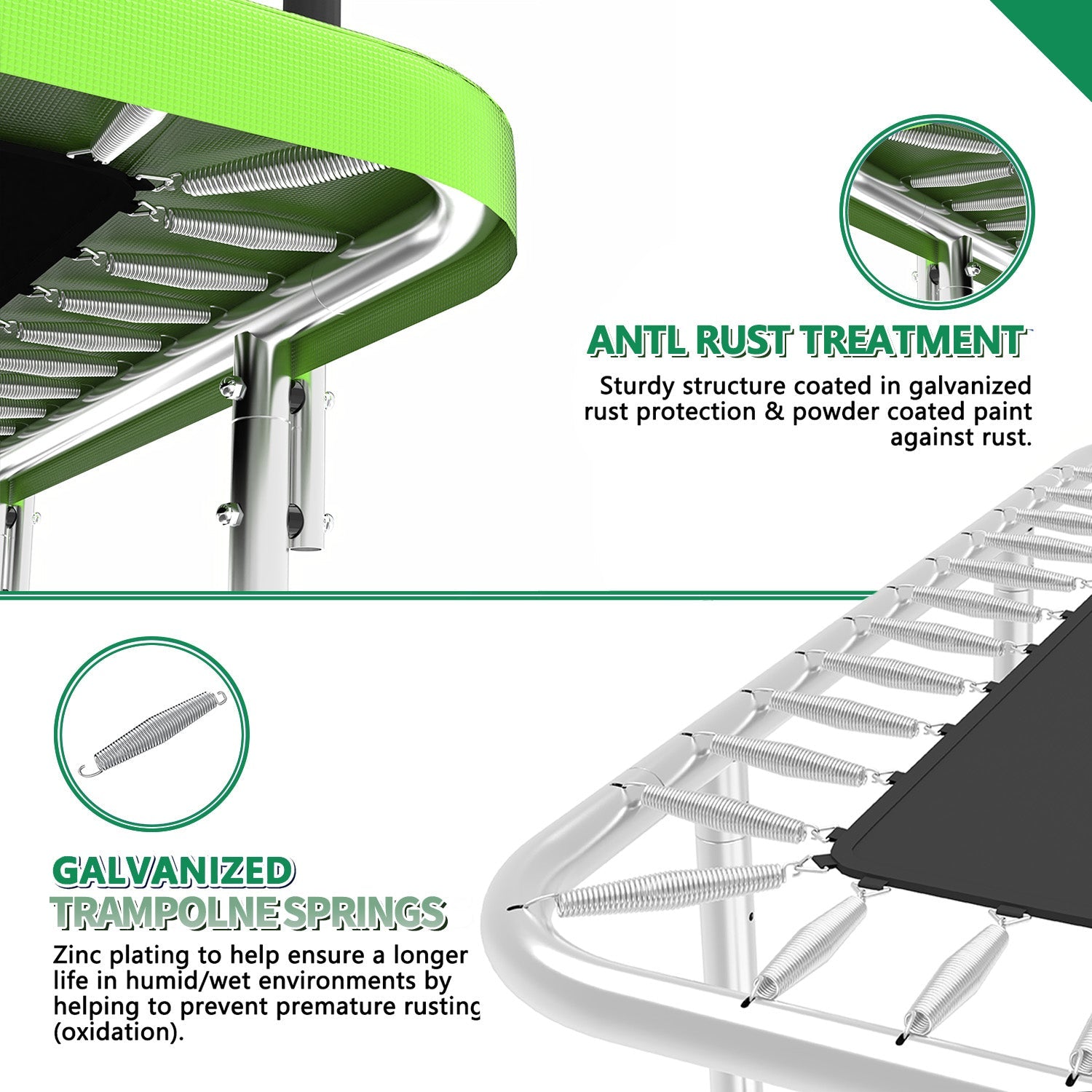 7FT x 10FT Rectangle Outdoor Trampoline, with Safety Enclosure Net