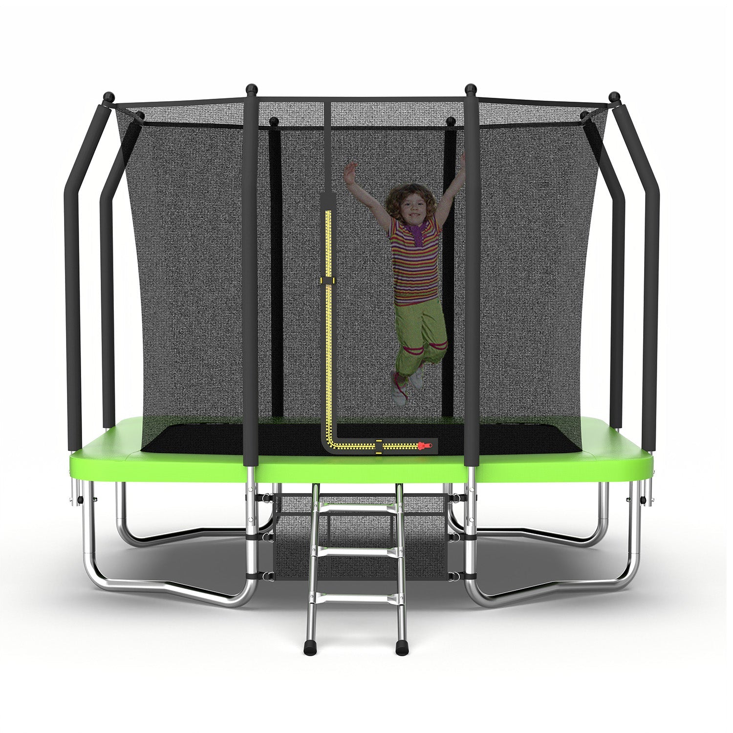 6FT x 9FT Outdoor Rectangular Trampoline,with Enclosure Net and Ladder