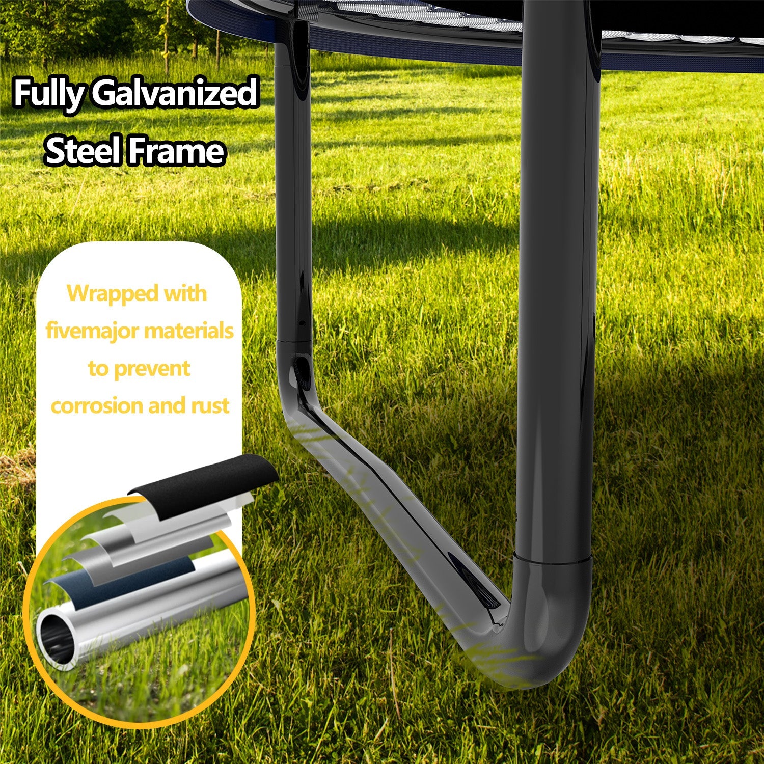 8FT Round Outdoor Trampoline with Net, Basketball Hoop for Trampoline Sunshade Cover