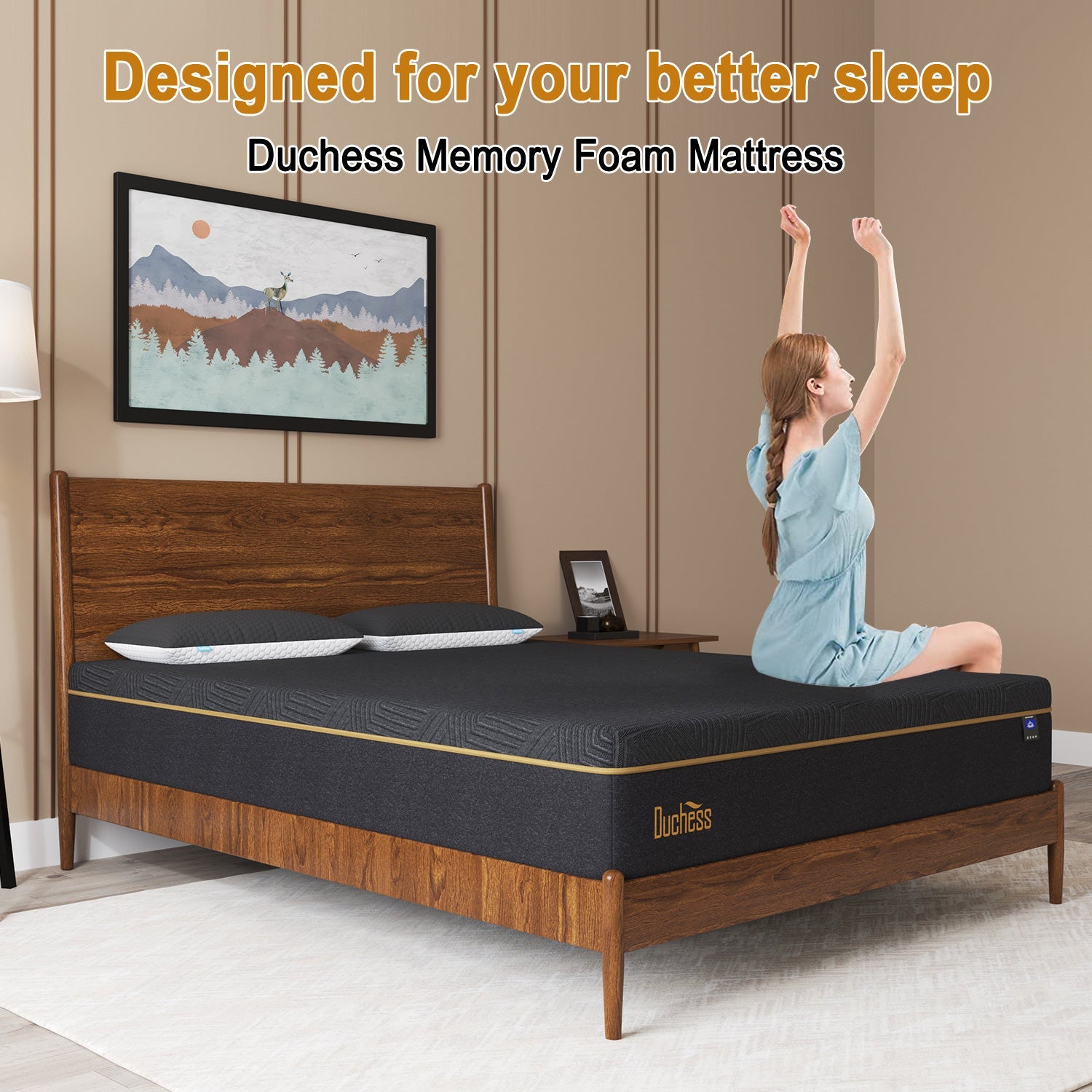 Duchess Queen Double King Single Bed Mattress EuroTop Memory Foam No Spring