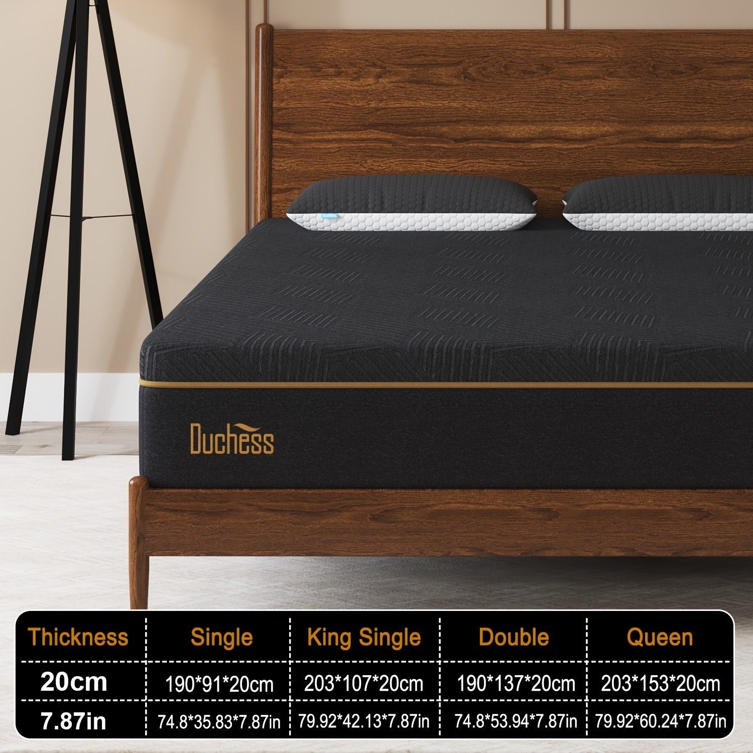 Duchess Queen Double King Single Bed Mattress EuroTop Memory Foam No Spring