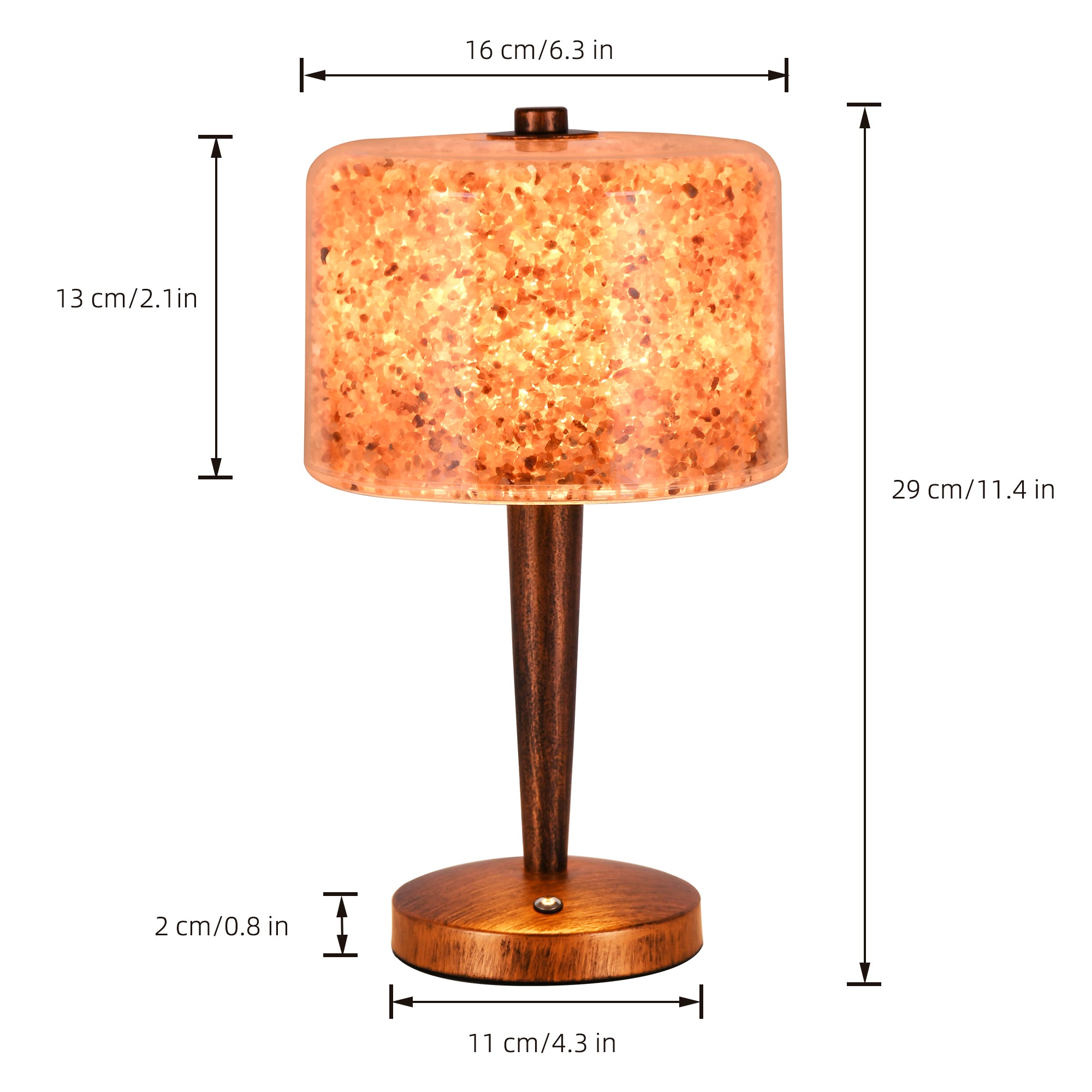Adjustable brightness Himalayan art table lamp with USB port