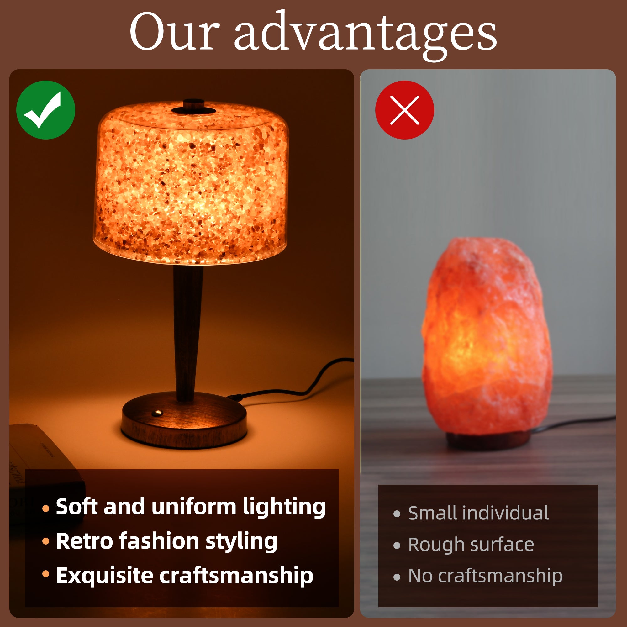 Adjustable brightness Himalayan art table lamp with USB port