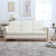Modern Beige/Grey Comfortable 3-Seater Fabric Upholstered Sofa