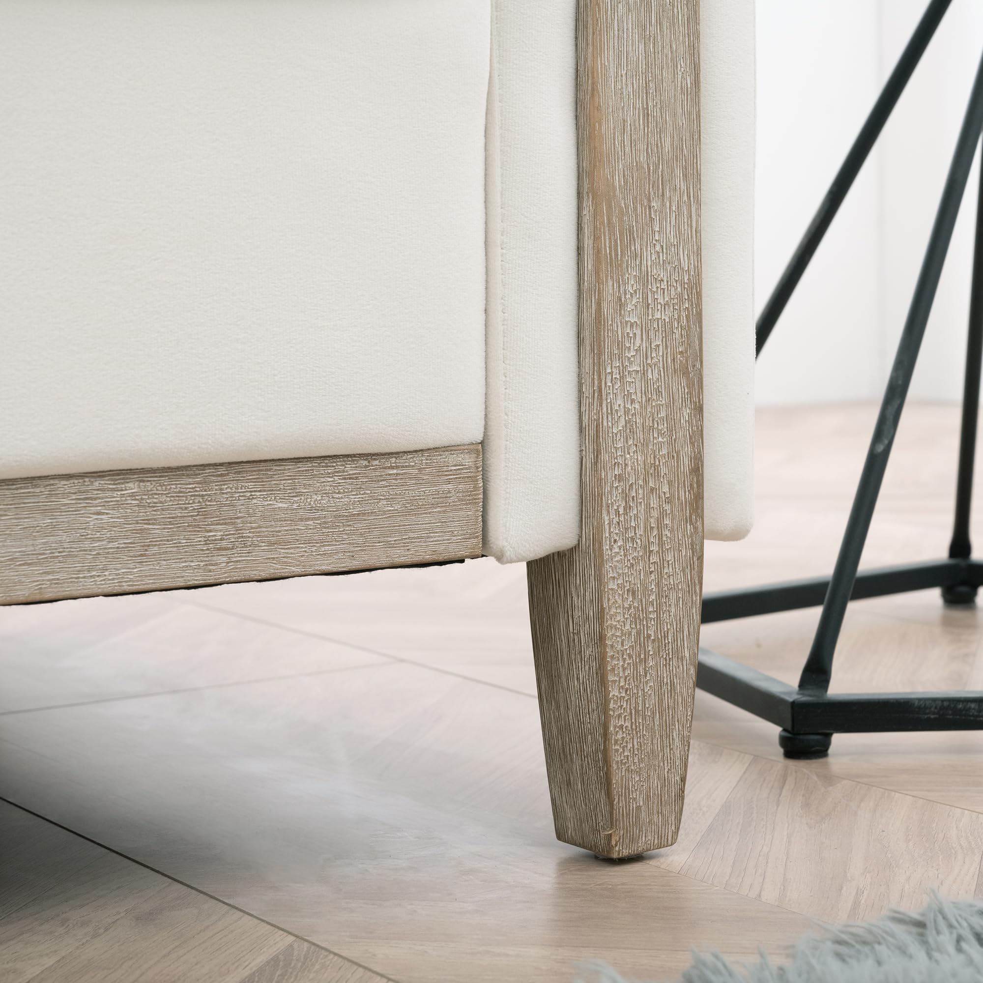 Modern  PU Leather & Velvet Upholstered Single Seater Accent Chair