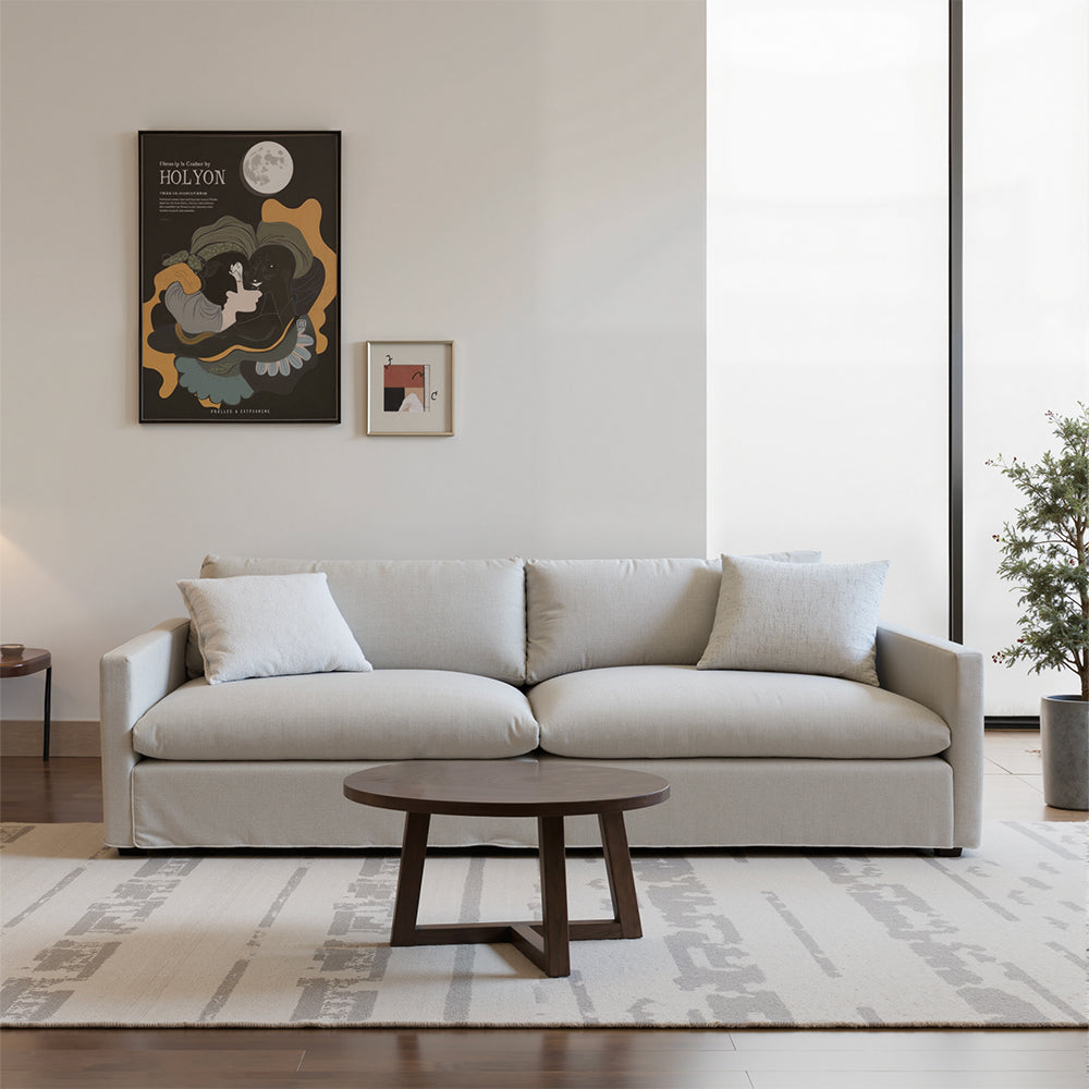 Brio Sofa with Removable Backrest and Solid Pine Wood Frame