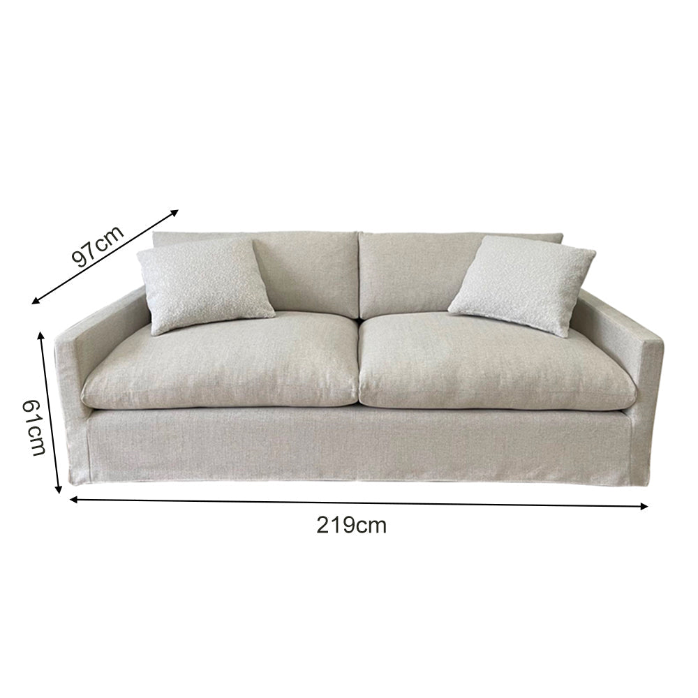 Brio Sofa with Removable Backrest and Solid Pine Wood Frame