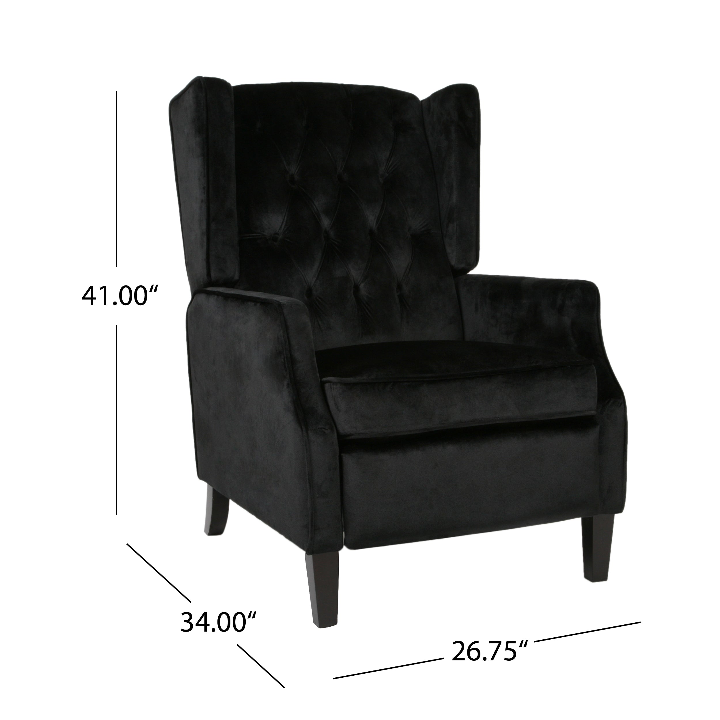 Classic Black Tufted High-BackWingback Armchair