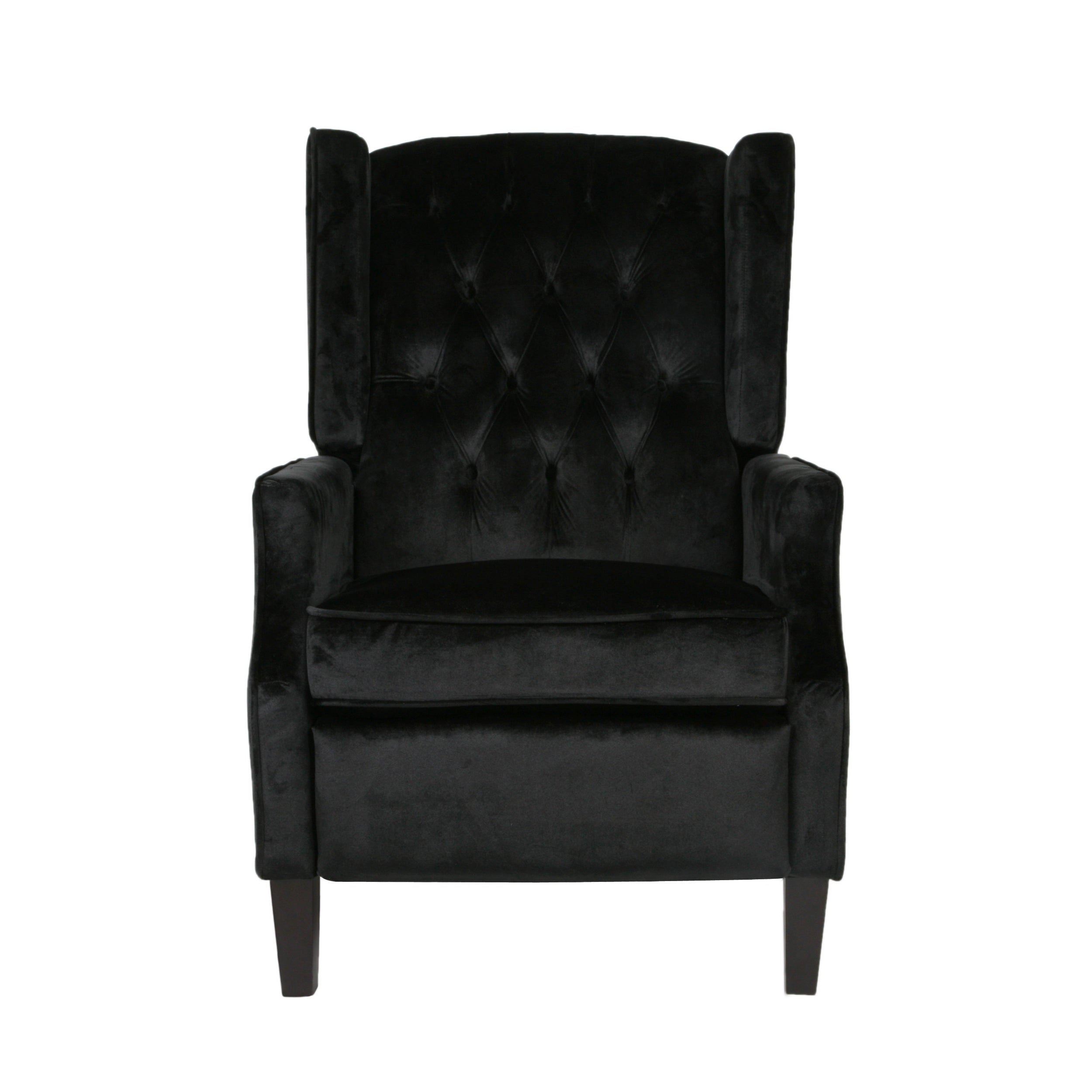 Classic Black Tufted High-BackWingback Armchair