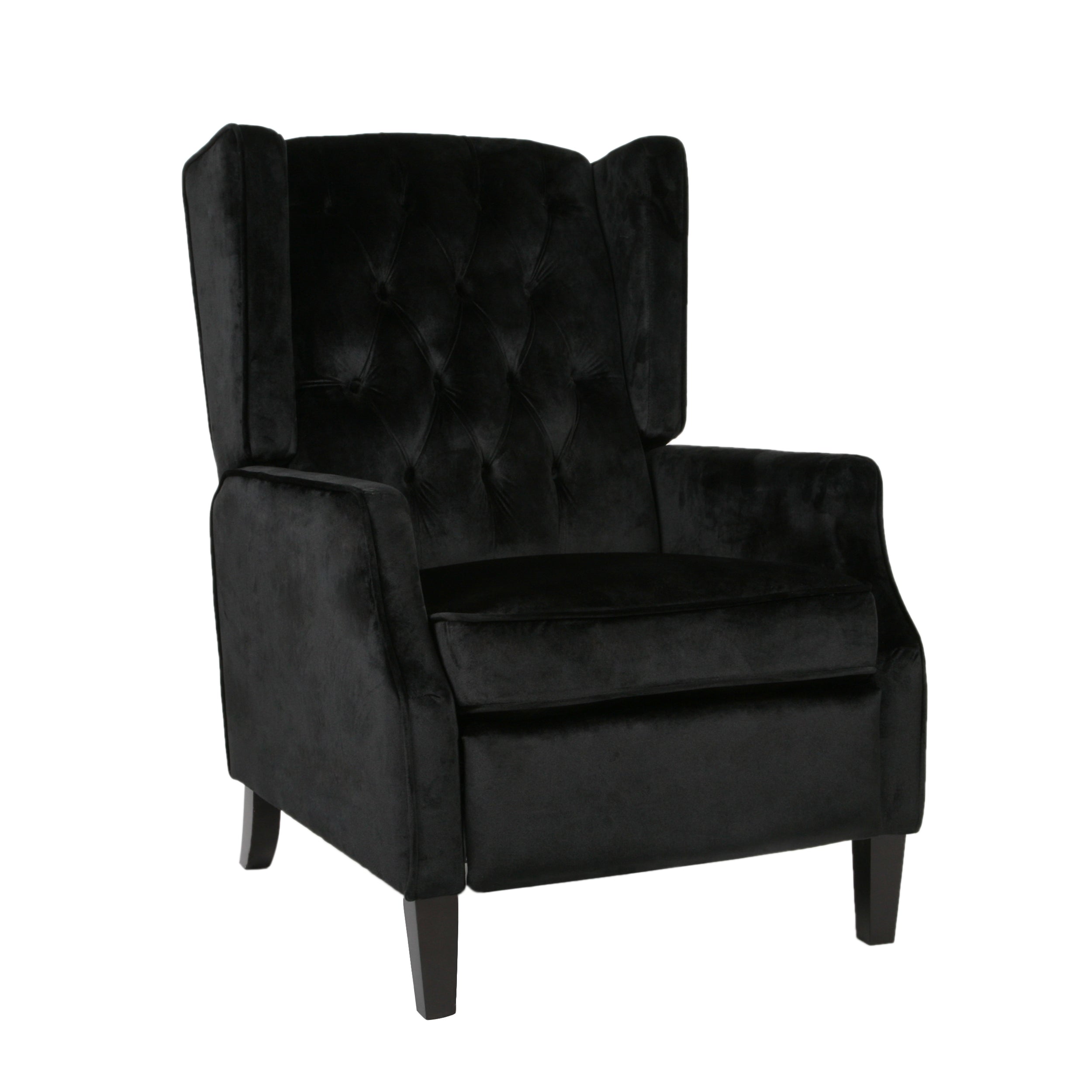 Classic Black Tufted High-BackWingback Armchair