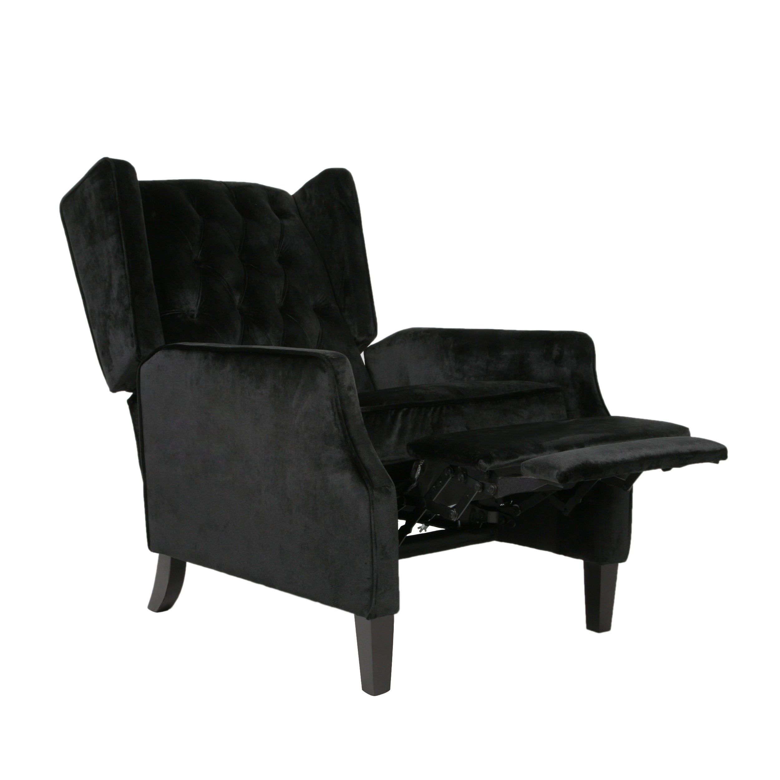 Classic Black Tufted High-BackWingback Armchair