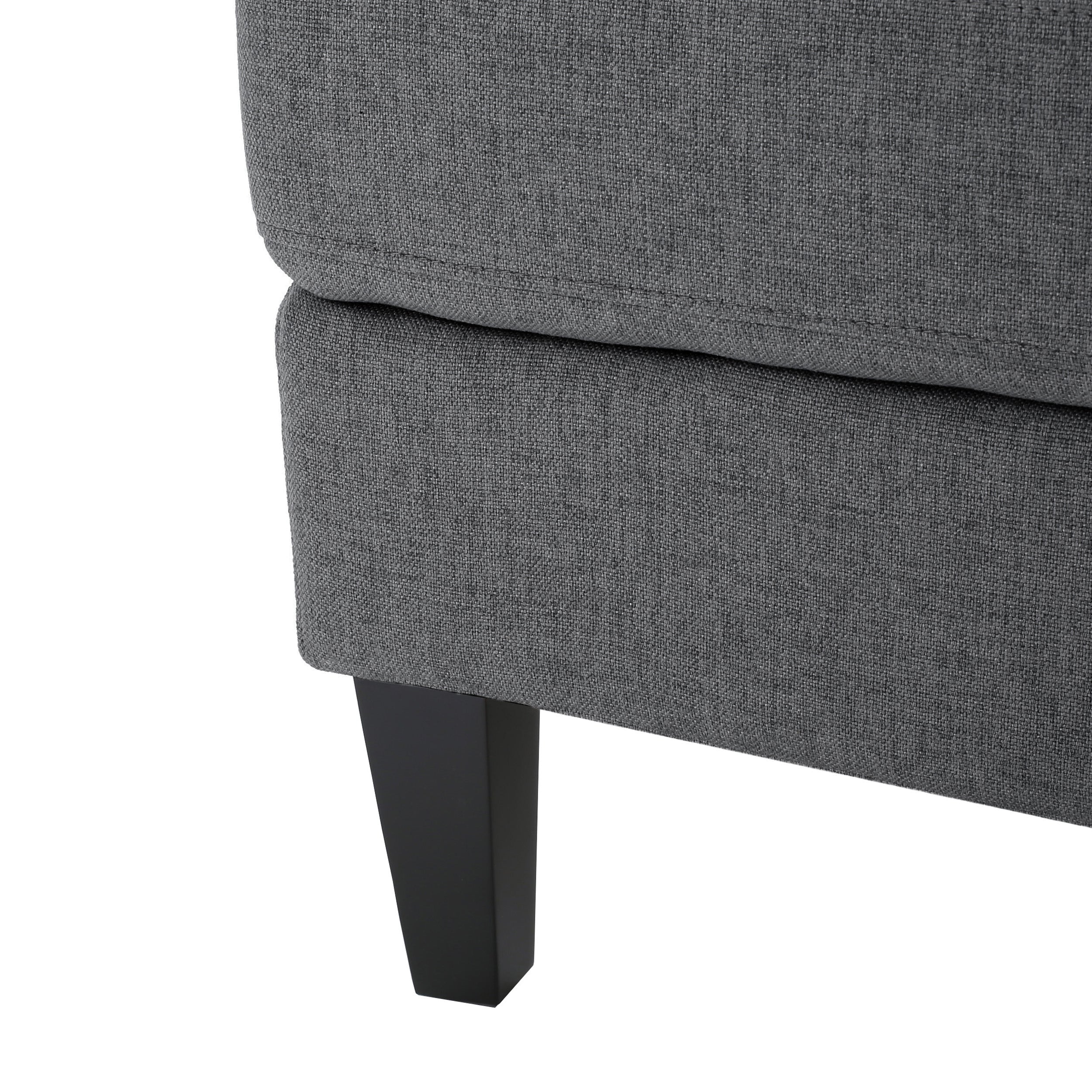 Set of 2 Modern Light Grey/Dark Grey Upholstered Fabric Single Sofas