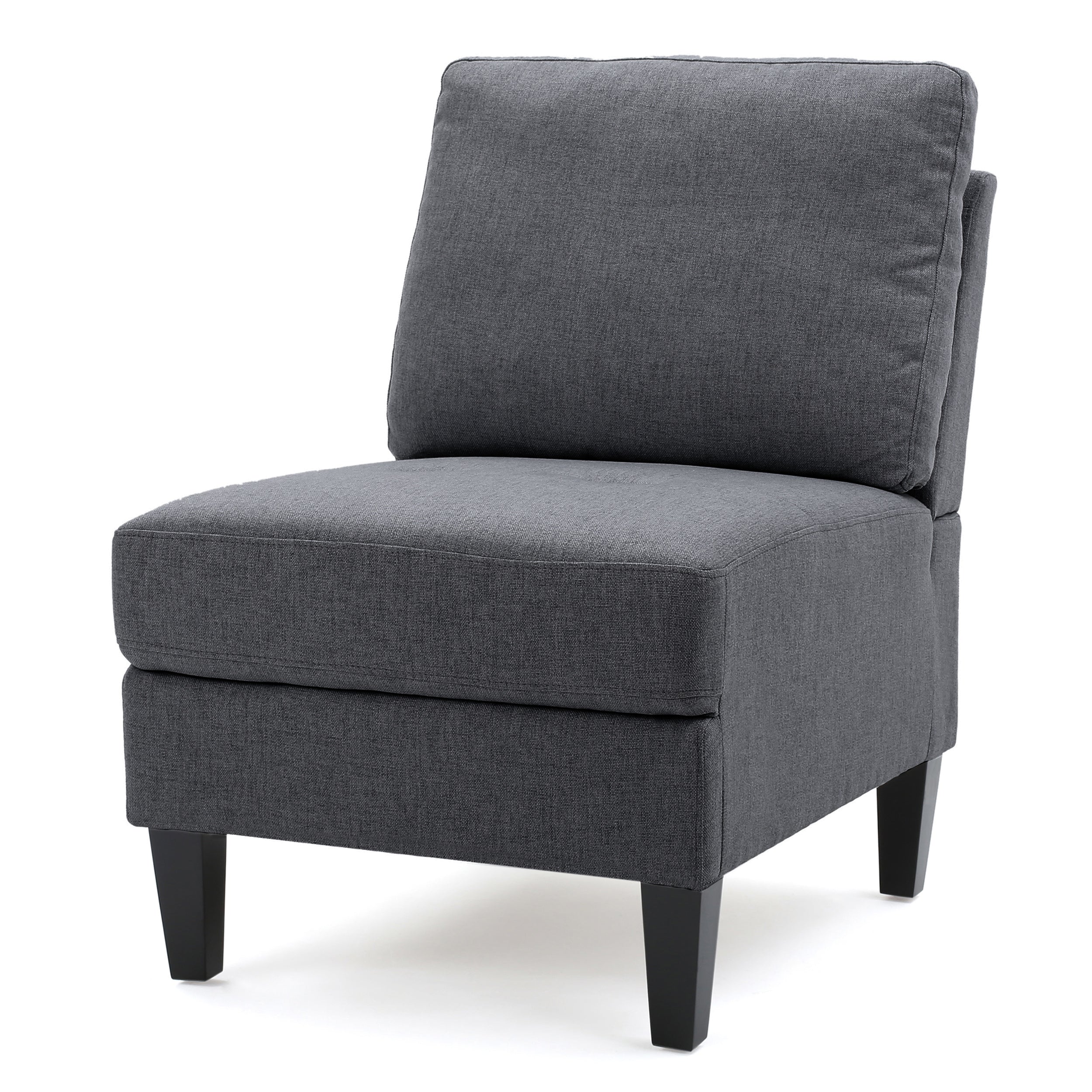 Set of 2 Modern Light Grey/Dark Grey Upholstered Fabric Single Sofas