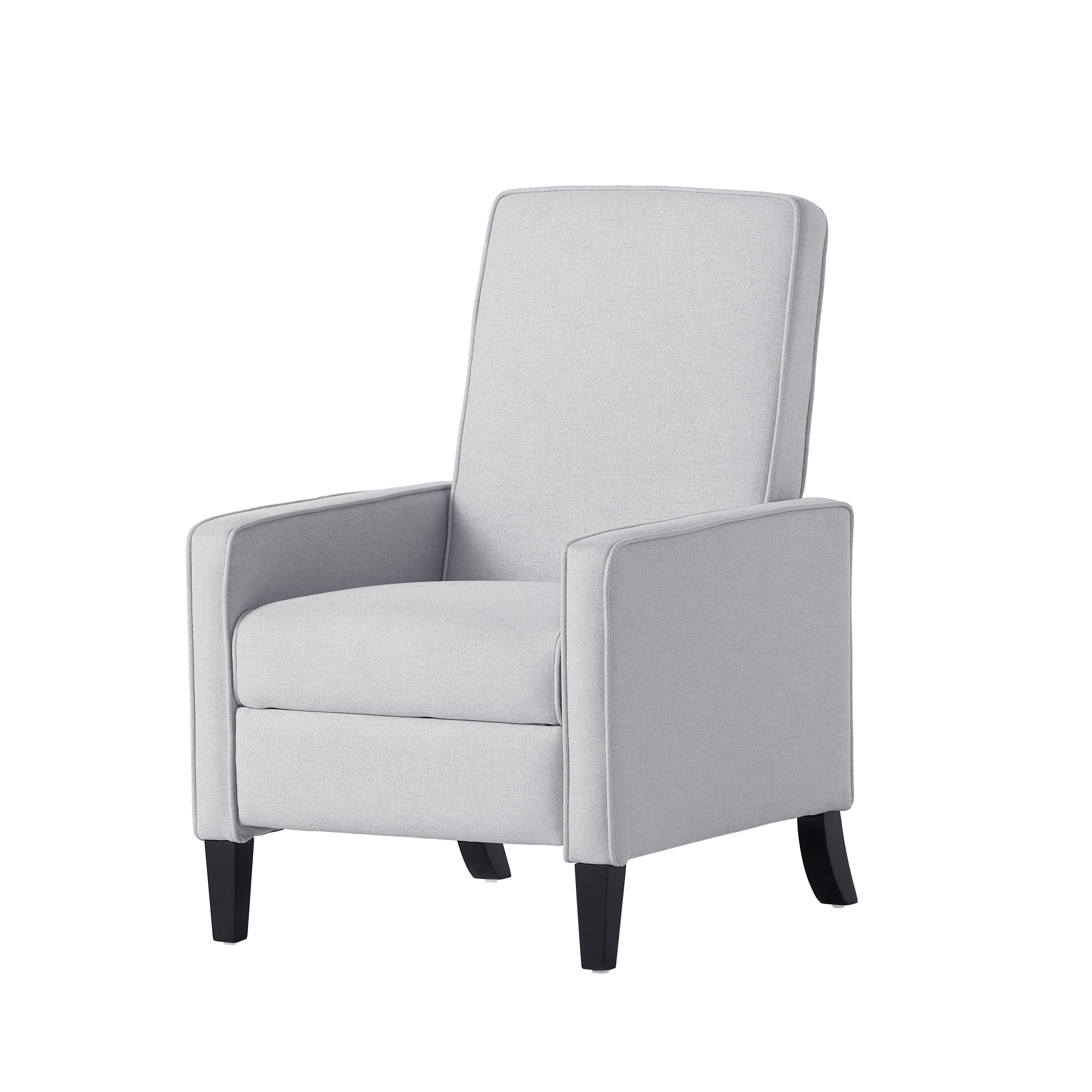 Minimalist Light Grey Reclining Fabric Upholstered Chair