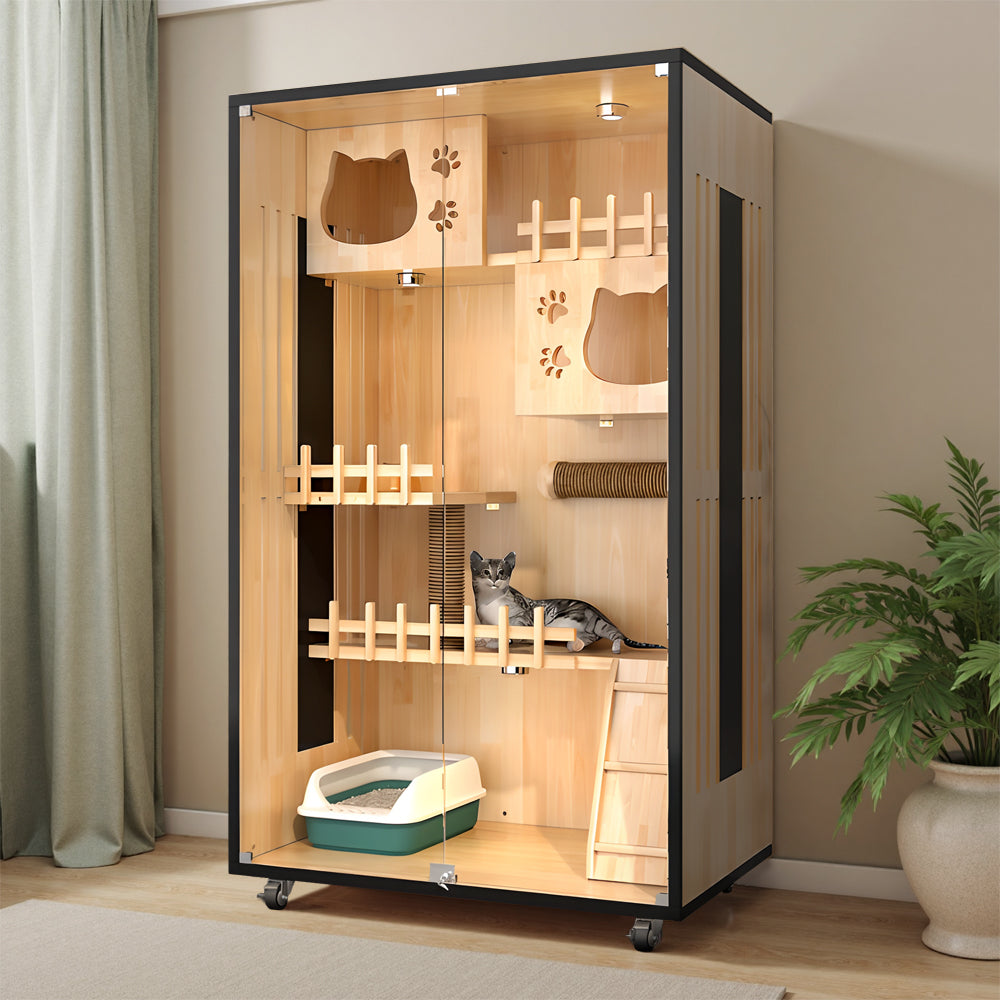 Movable Multi-Tier Cat Cabin