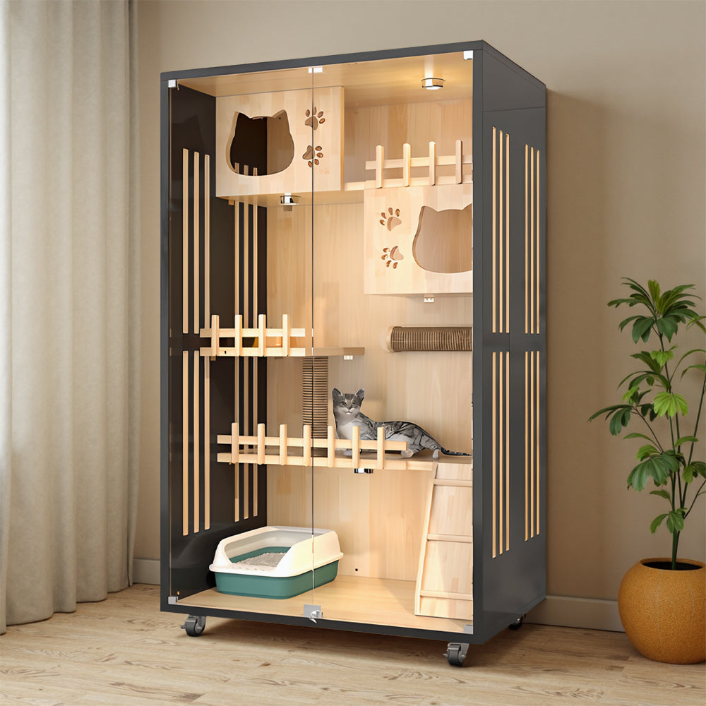 Movable Multi-Tier Cat Cabin