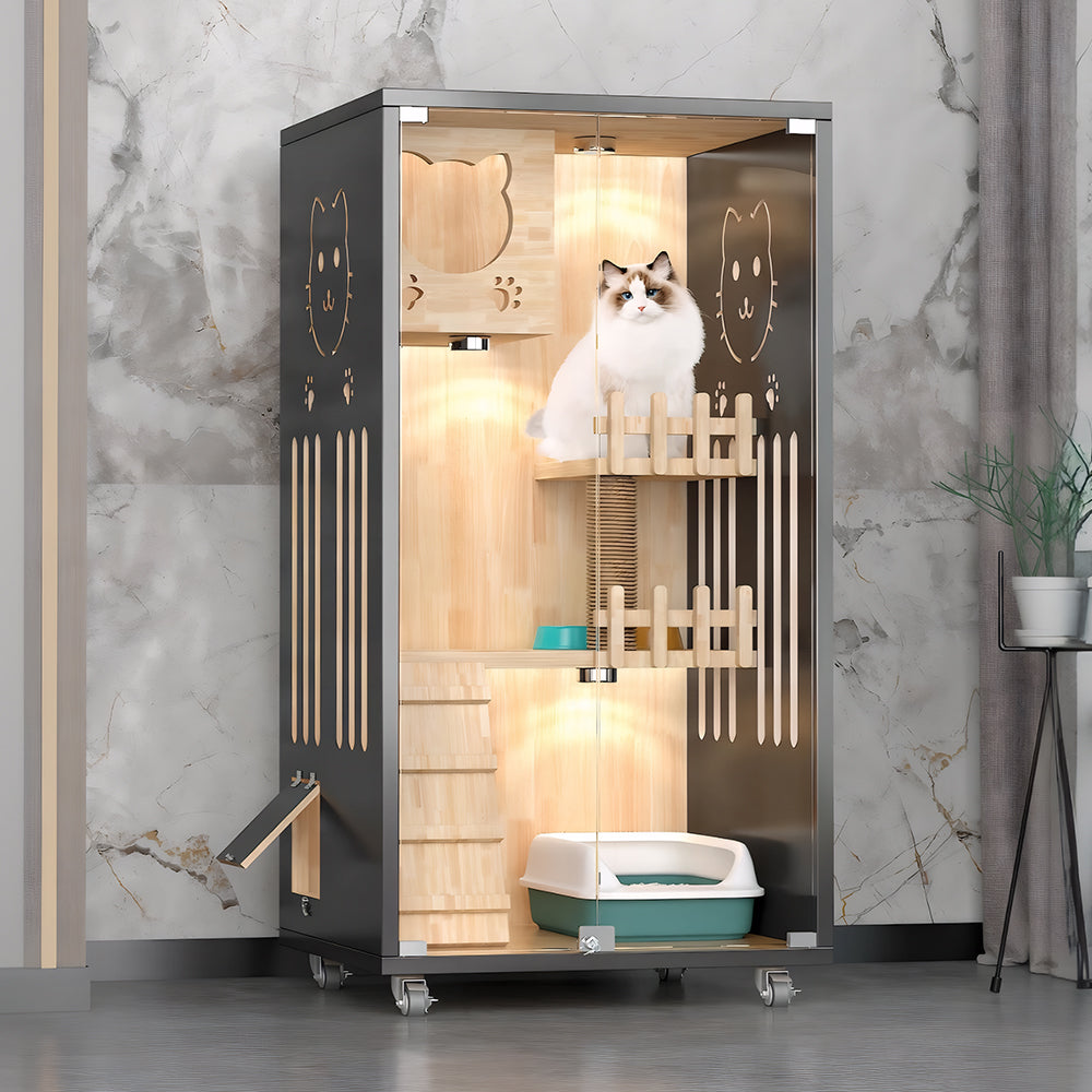 Movable Multi-Tier Cat Cabin