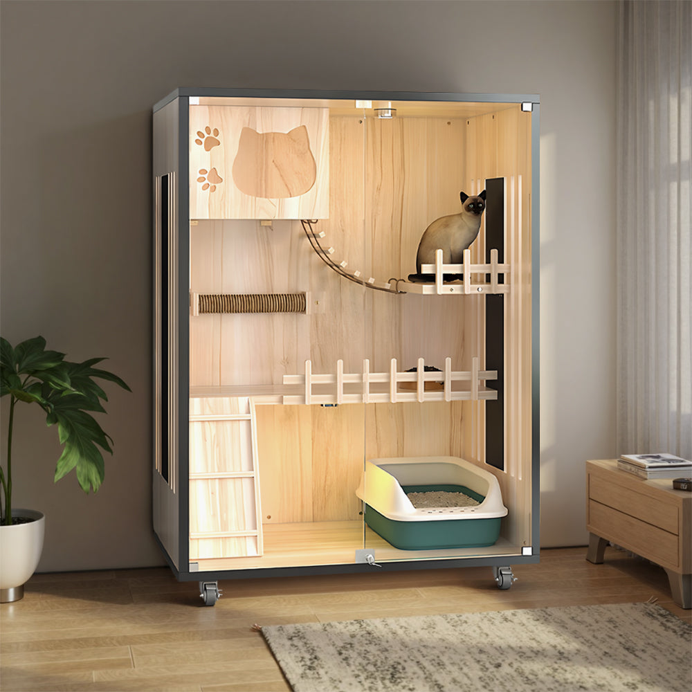 Movable Multi-Tier Cat Cabin