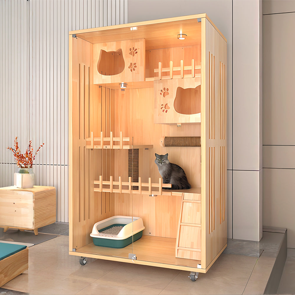 Movable Multi-Tier Cat Cabin