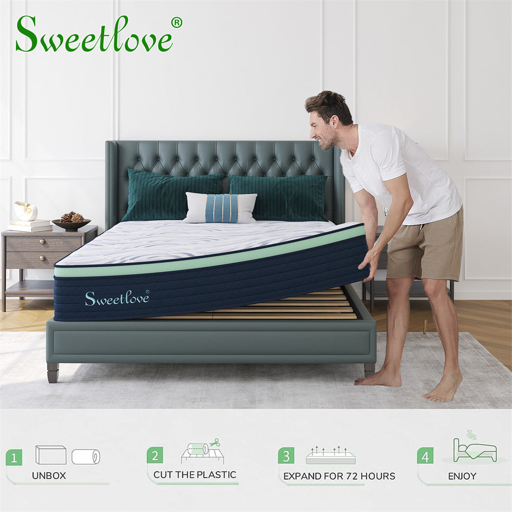 Sweetlove Mattress Queen Double King Single Bed Orthopedic Cool Gel Memory Foam