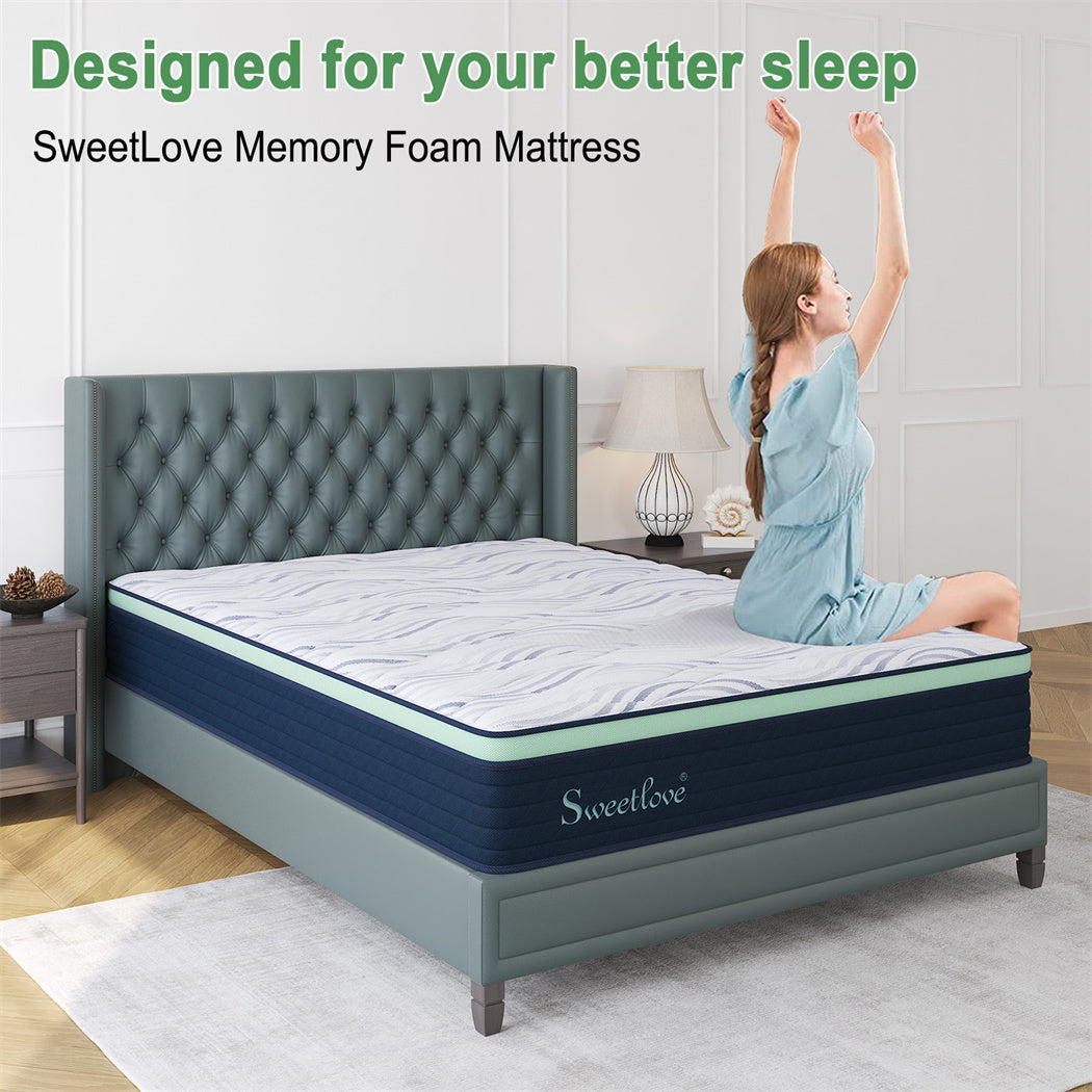 Sweetlove Mattress Queen Double King Single Bed Orthopedic Cool Gel Memory Foam