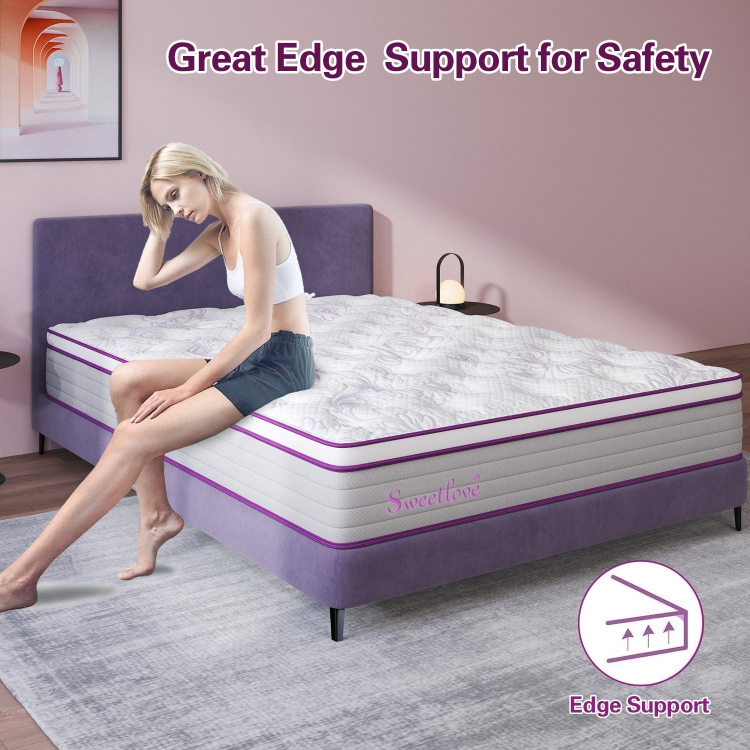 Sweetlove Queen Double King Single Bed Mattress Lavender Memory Foam No Spring