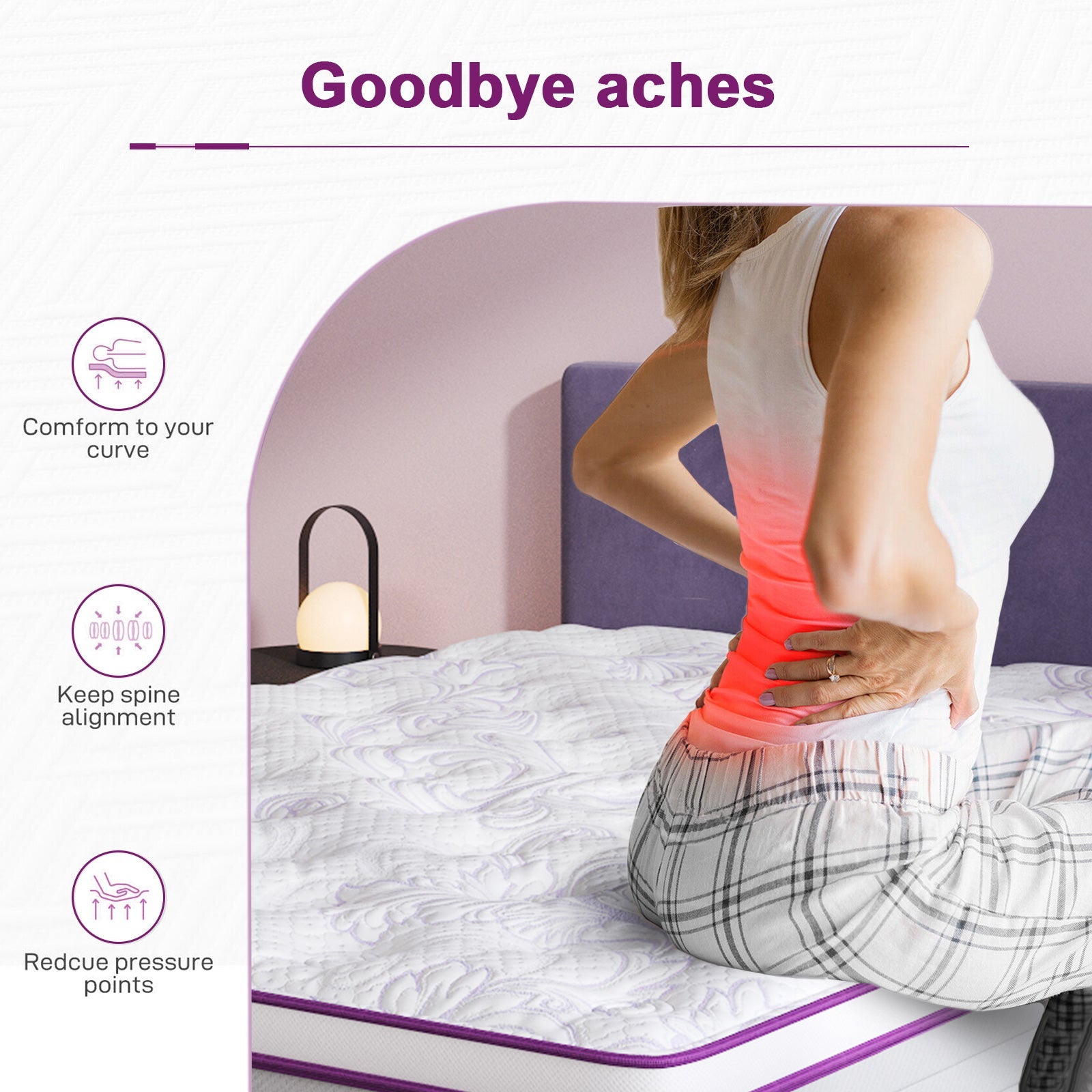 Sweetlove Queen Double King Single Bed Mattress Lavender Memory Foam No Spring