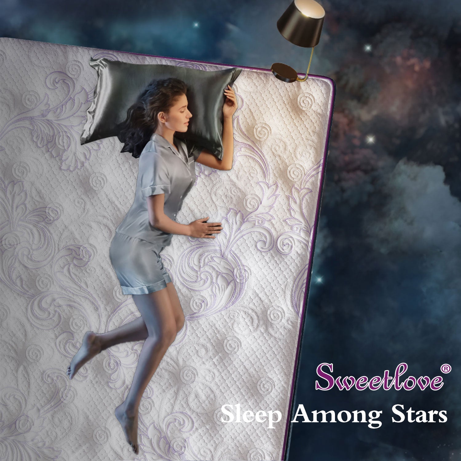 Sweetlove Queen Double King Single Bed Mattress Lavender Memory Foam No Spring