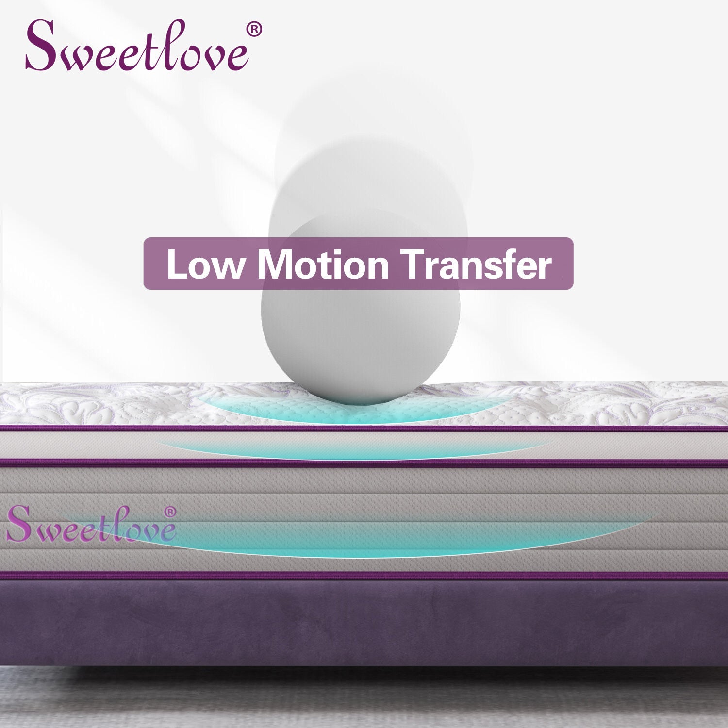 Sweetlove Queen Double King Single Bed Mattress Lavender Memory Foam No Spring