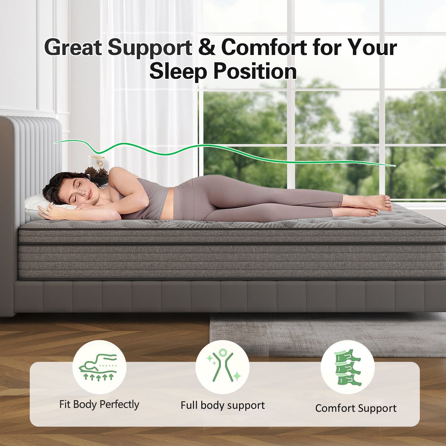 Queen Double King Single Bed Mattress Bamboo Charcoal Memory Foam No Spring