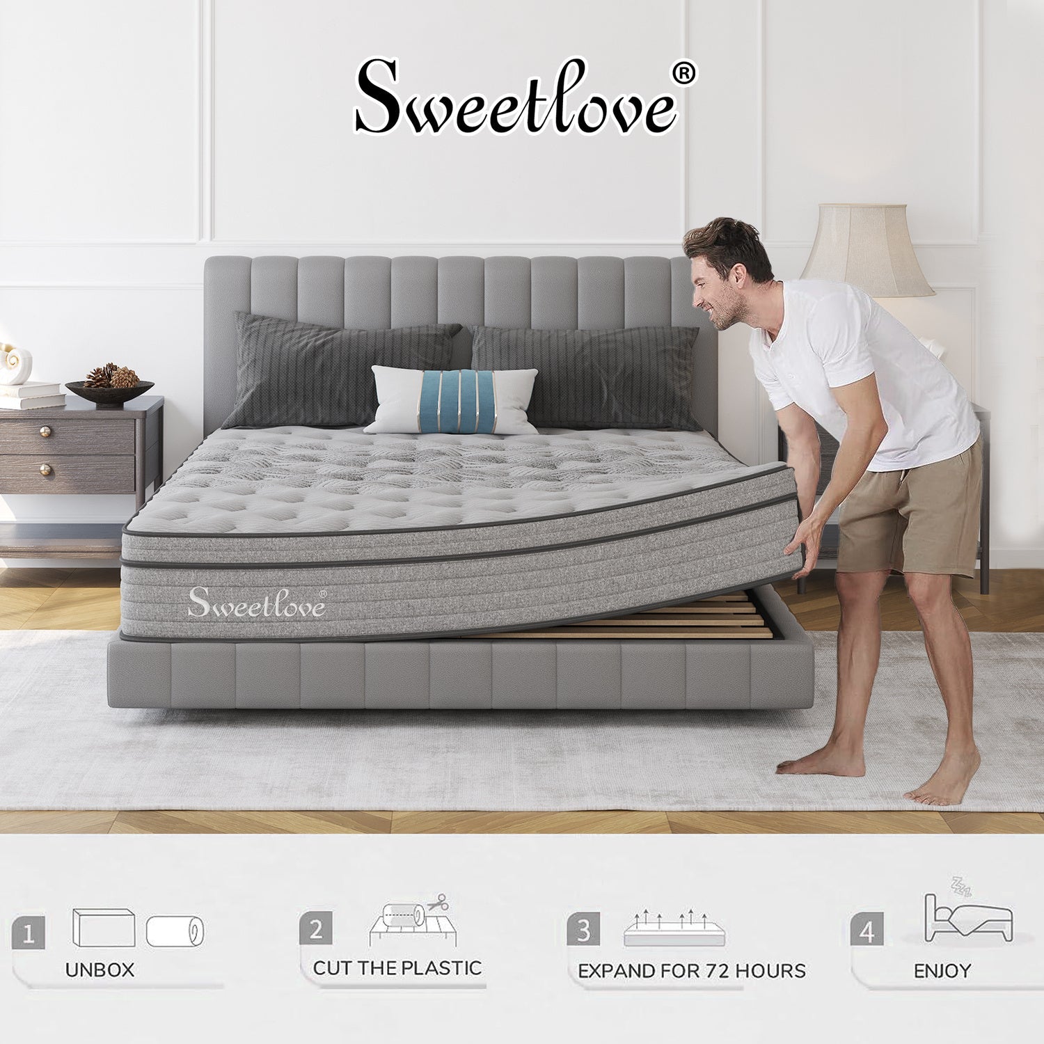 Queen Double King Single Bed Mattress Bamboo Charcoal Memory Foam No Spring