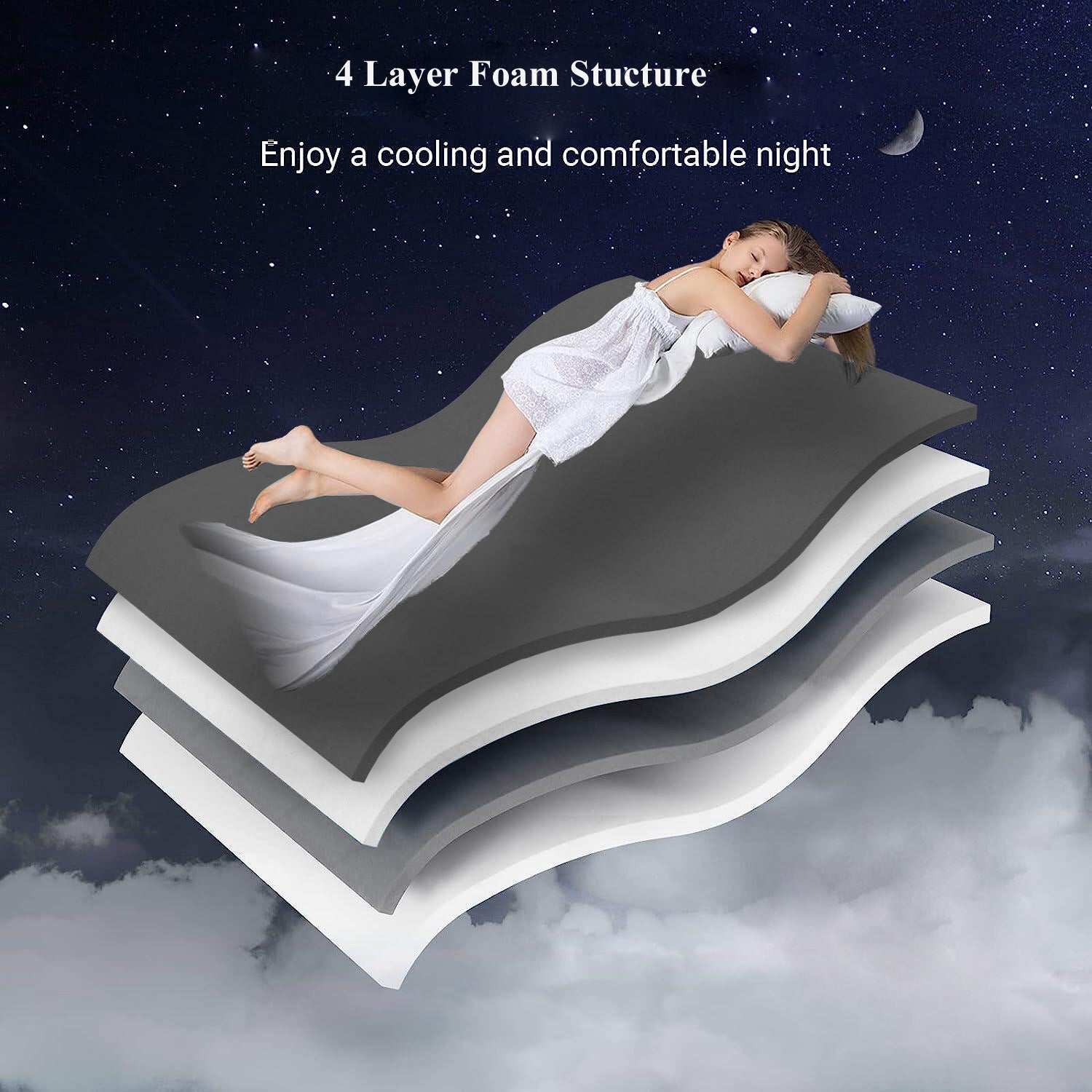 Queen Double King Single Bed Mattress Bamboo Charcoal Memory Foam No Spring