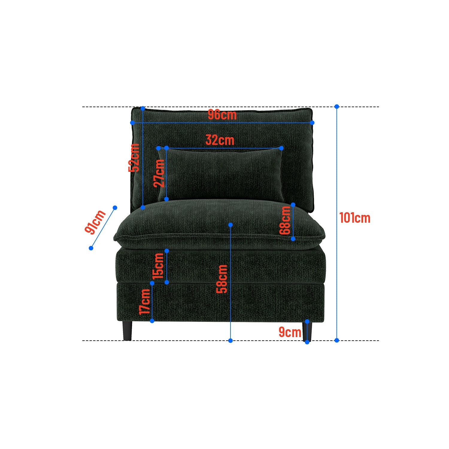 Comfort Combo: Single Sofa and Portable Footstool