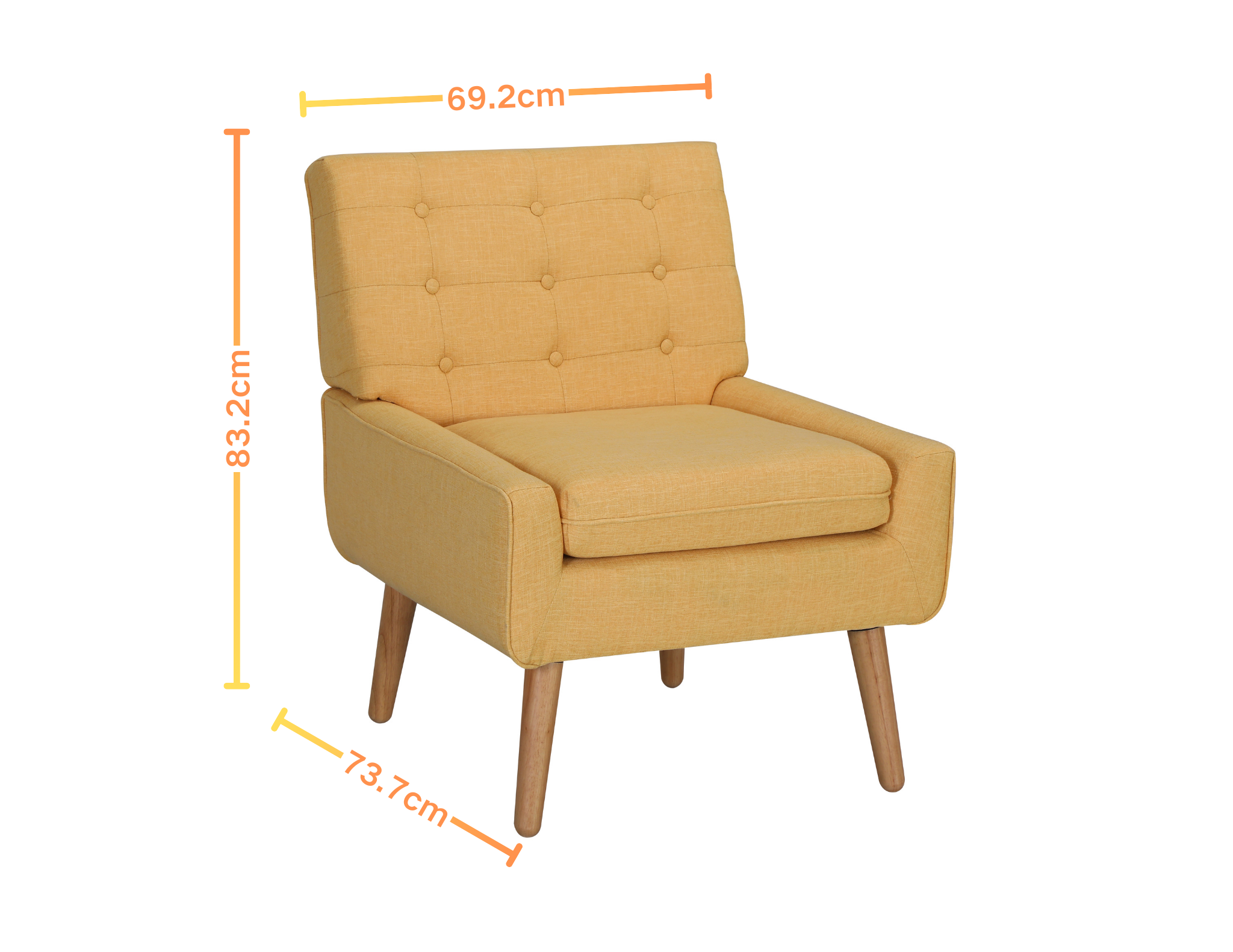 Modern Yellow Multi-Functional Fabric Upholstered Accent Chair