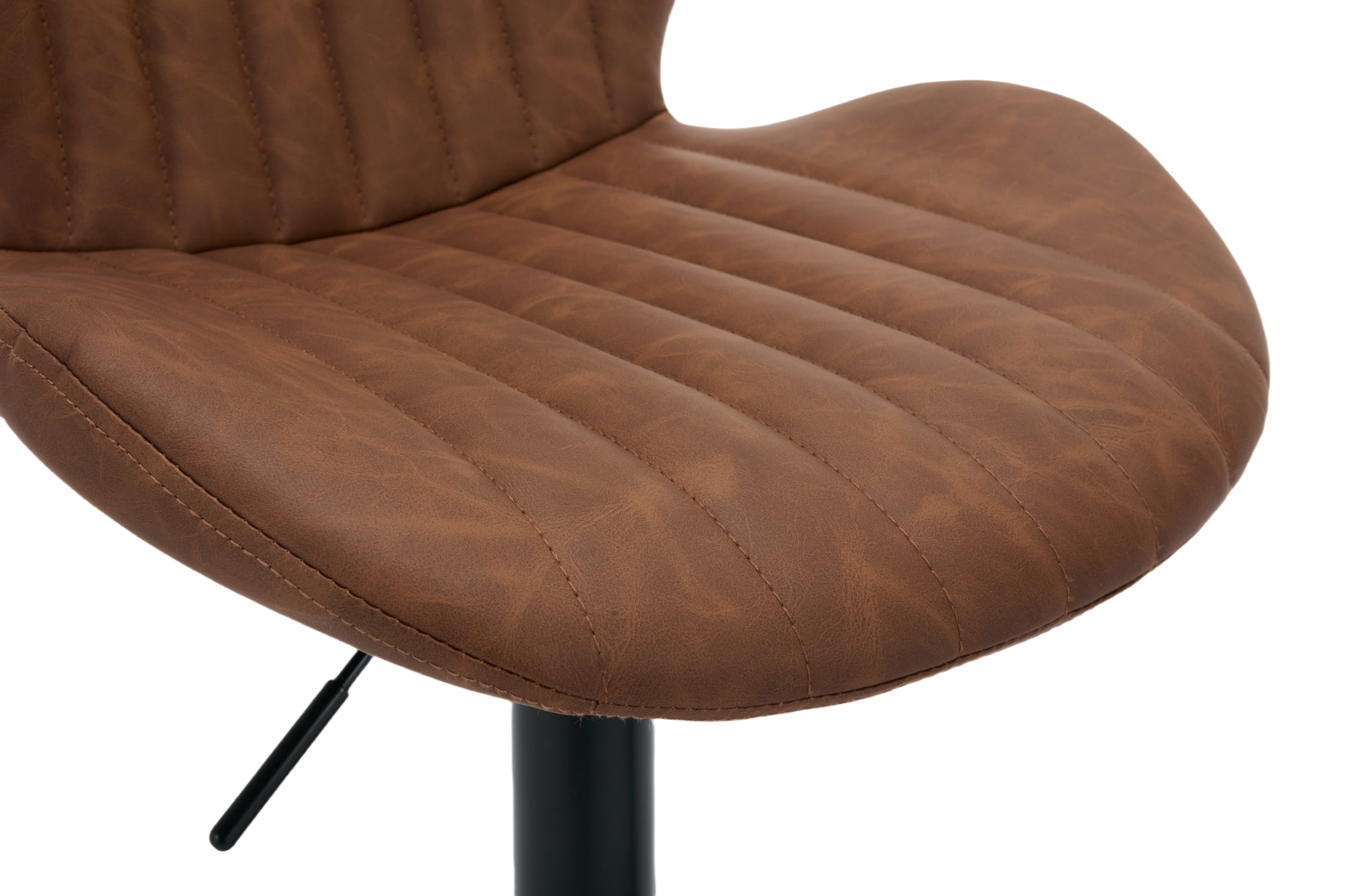 Set of 2 Modern Faux Leather Swivel Bar Stools