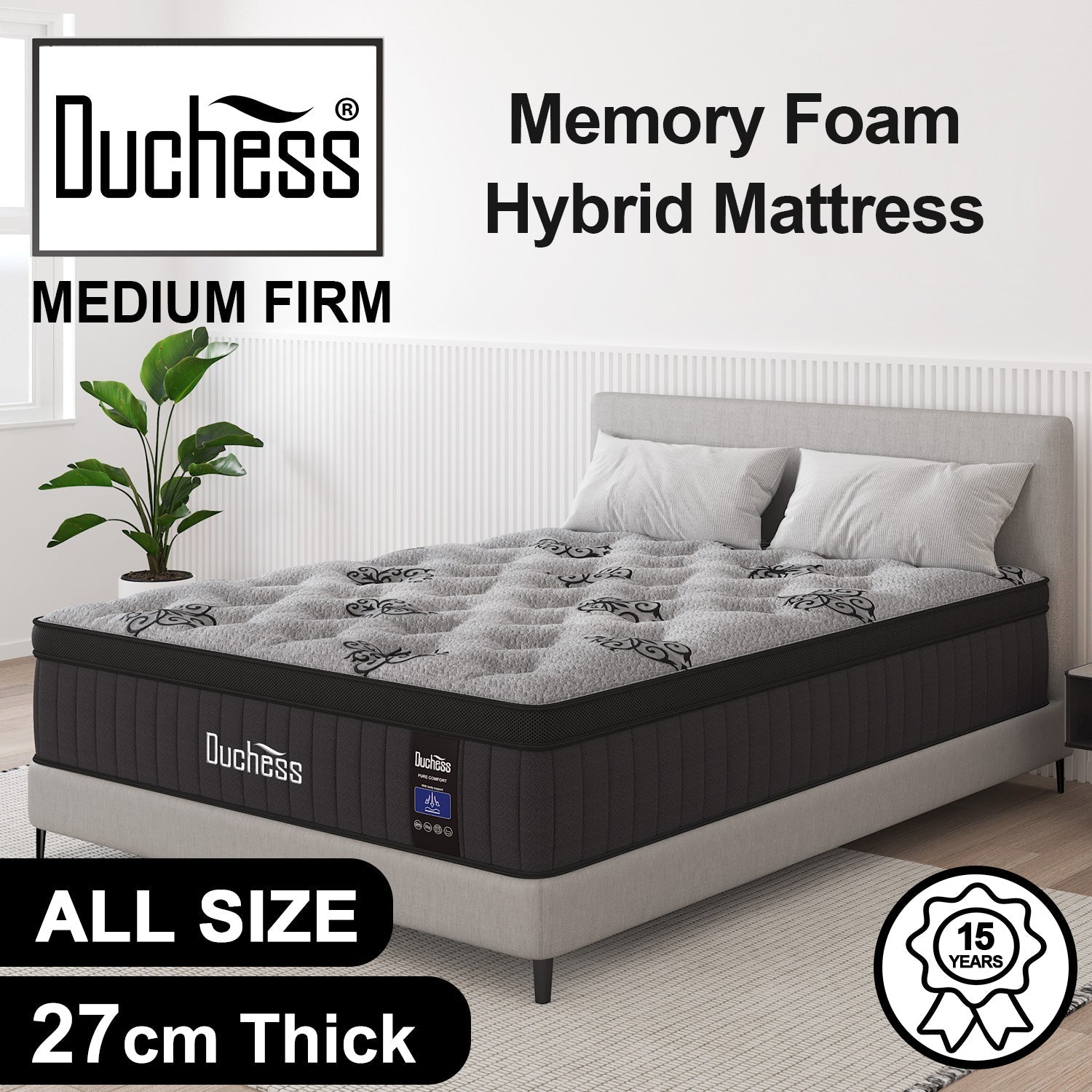 Duchess Mattress 5 Zone Queen Pocket Spring Gel Memory Foam Medium Firm ALL SIZE