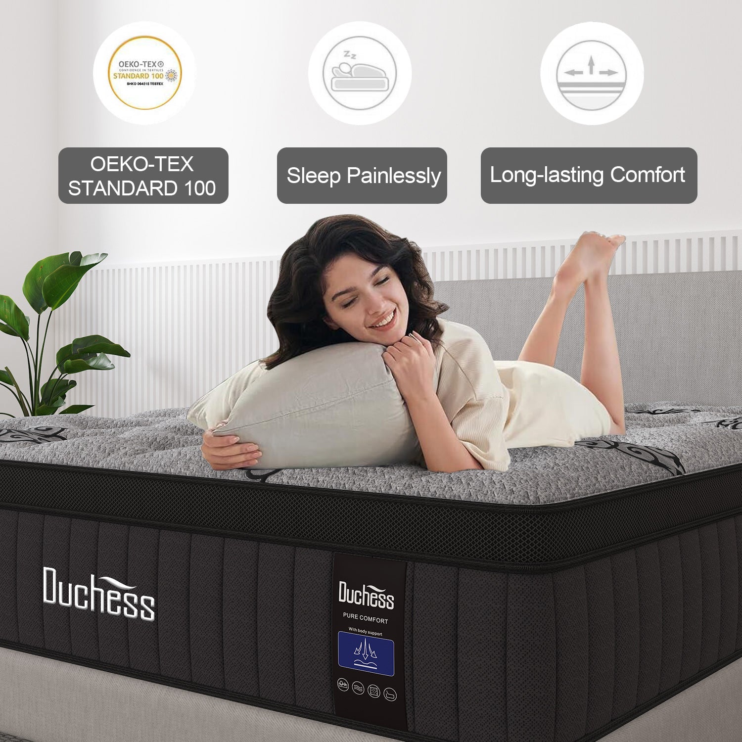 Duchess Mattress 5 Zone Queen Pocket Spring Gel Memory Foam Medium Firm ALL SIZE