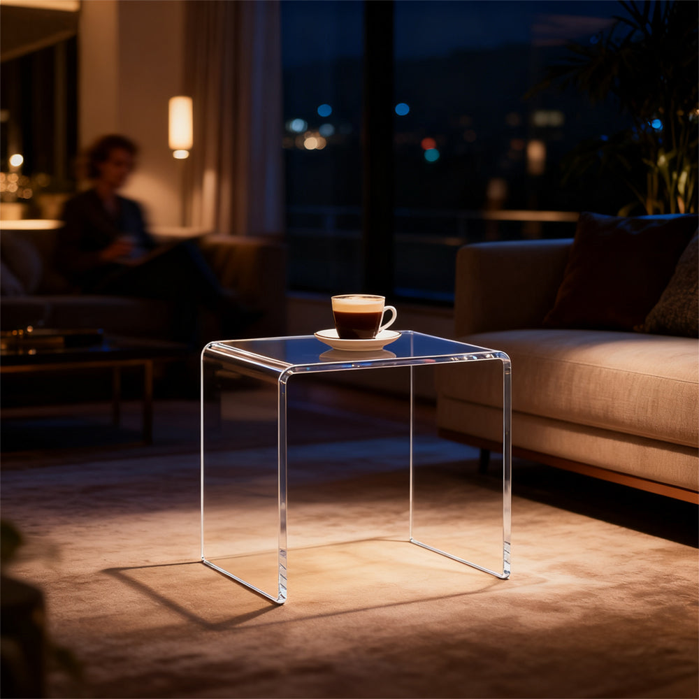 Acrylic Side Table,Bedside Table Nightstand for Bedroom Living Room