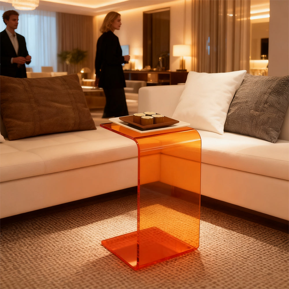 Acrylic Side Table,Bedside Table Nightstand for Bedroom Living Room