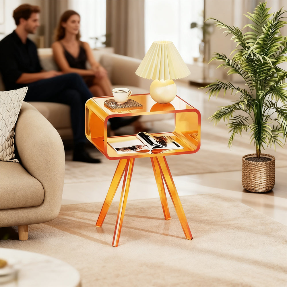 Acrylic Side Table,Bedside Table Nightstand for Bedroom Living Room