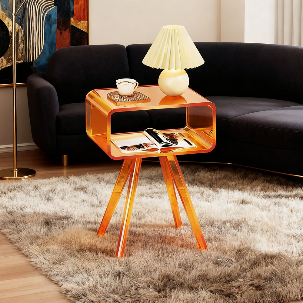 Acrylic Side Table,Bedside Table Nightstand for Bedroom Living Room