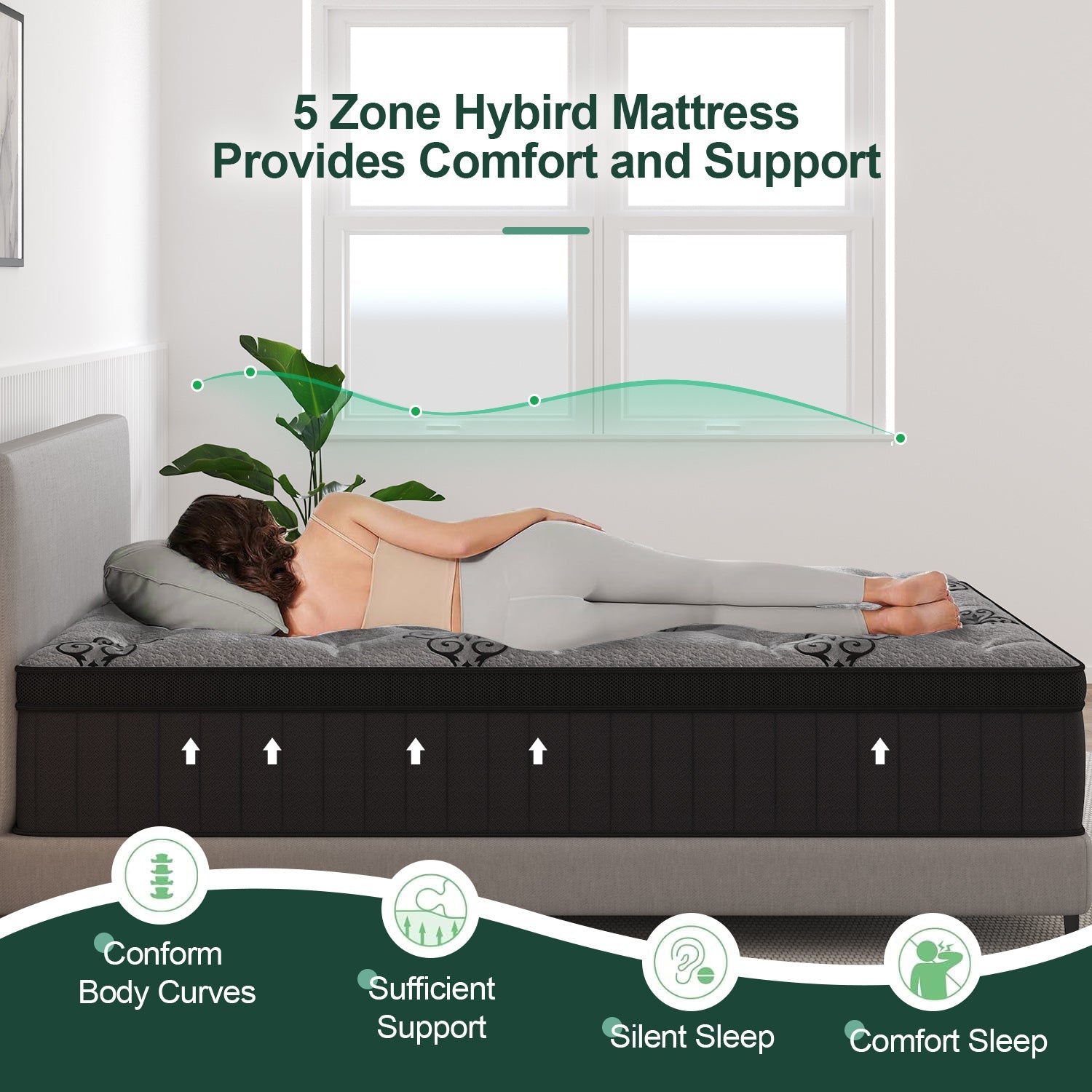 Duchess DOUBLE KING SINGLE Mattress Bed Euro Top Pocket Spring Medium Firm 34cm