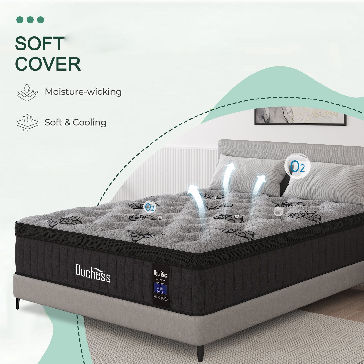 Duchess DOUBLE KING SINGLE Mattress Bed Euro Top Pocket Spring Medium Firm 34cm