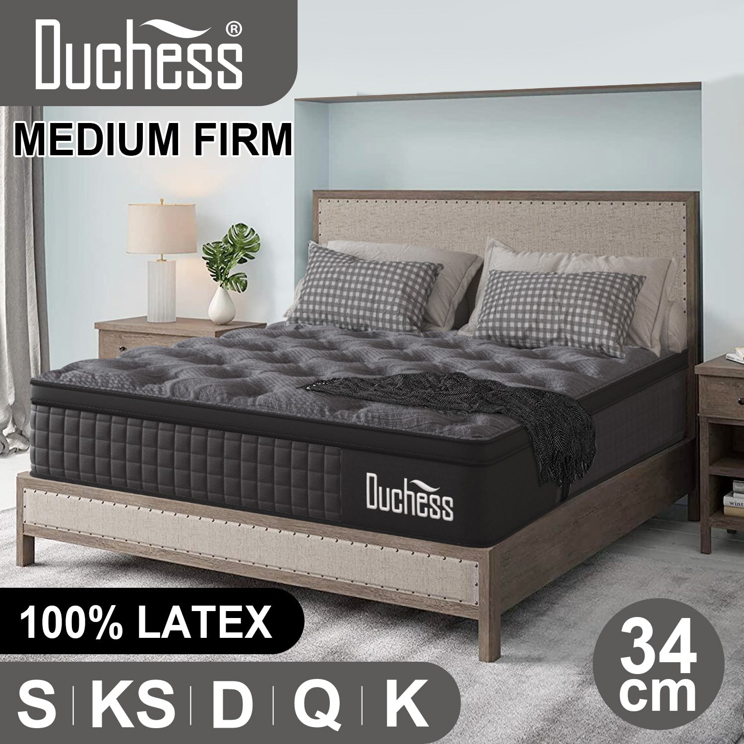 Duchess Pocket Spring Mattress Cool Gel Memory Foam Bed Double King Single