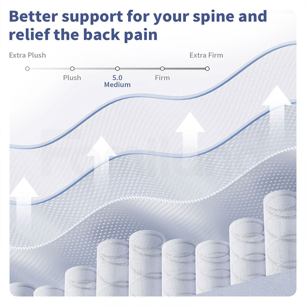 Familand Queen Double King Single Mattress Pocket Spring Memory Foam 35cm Grey