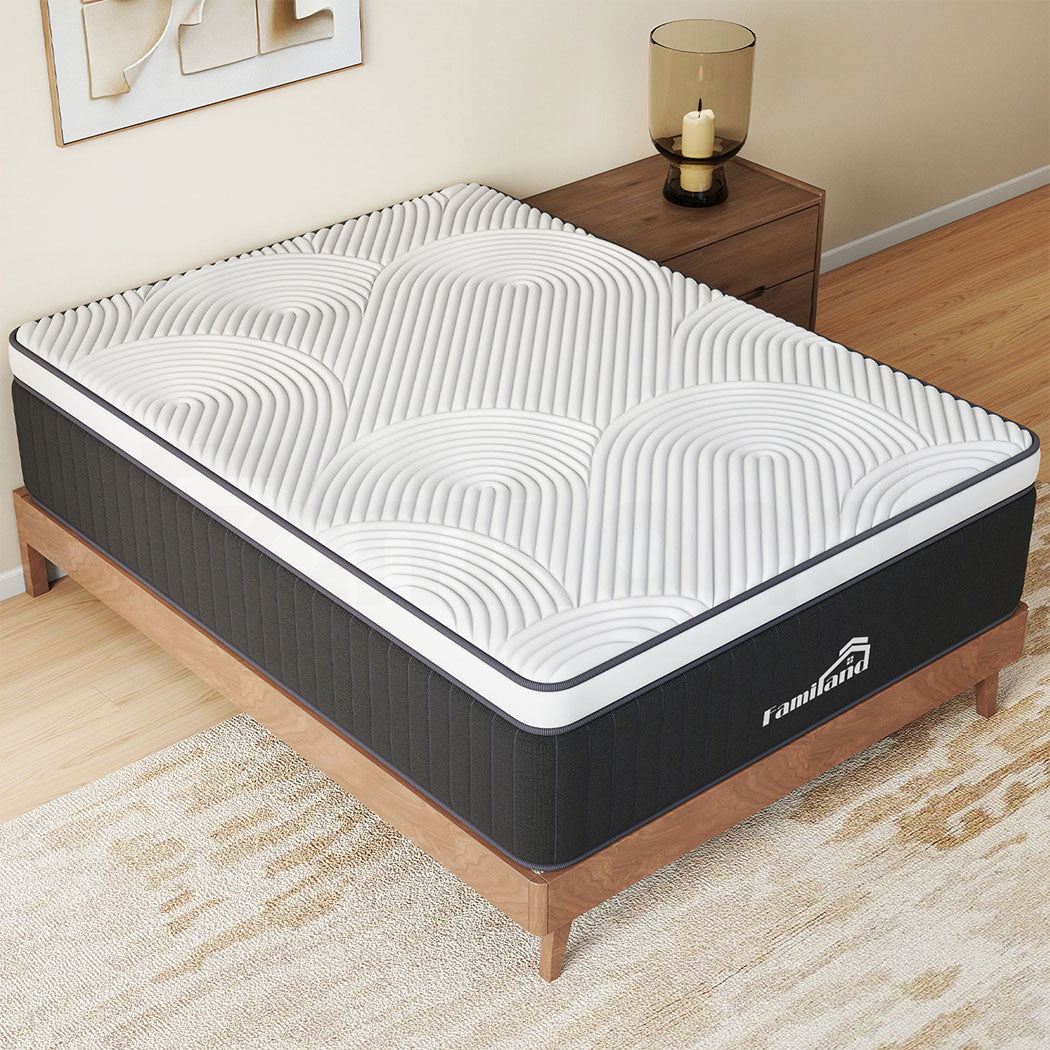 Familand Queen Double King Single Mattress Pocket Spring Memory Foam 35cm Grey