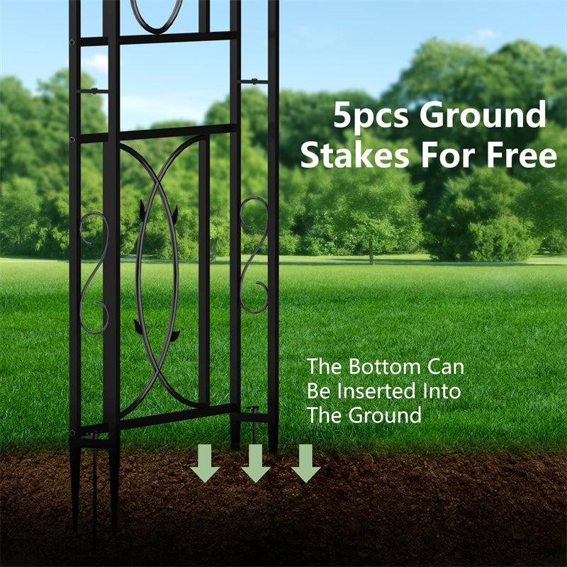 Rust-proof Double-Column Thicken Iron Garden Arch Trellis Vine