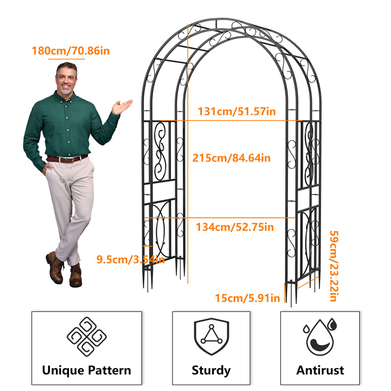 Rust-proof Double-Column Thicken Iron Garden Arch Trellis Vine