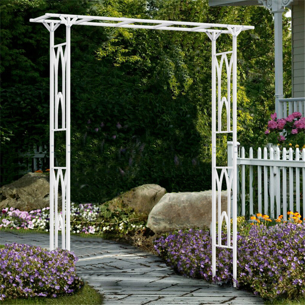 Coated Iron Garden Arch Gate for Various Climbing Plants Ivy Vine Garden Trellis Outdoor