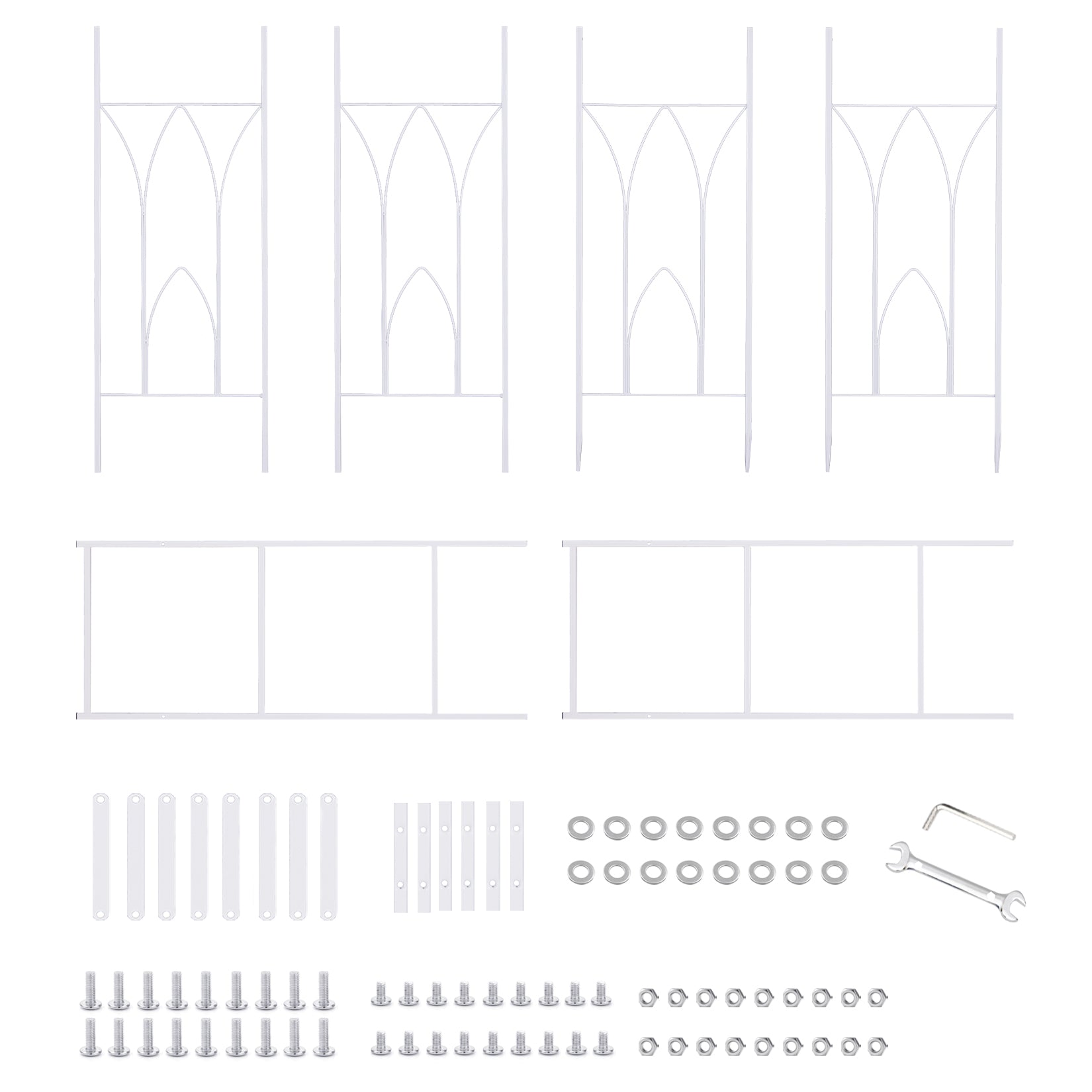 Coated Iron Garden Arch Gate for Various Climbing Plants Ivy Vine Garden Trellis Outdoor